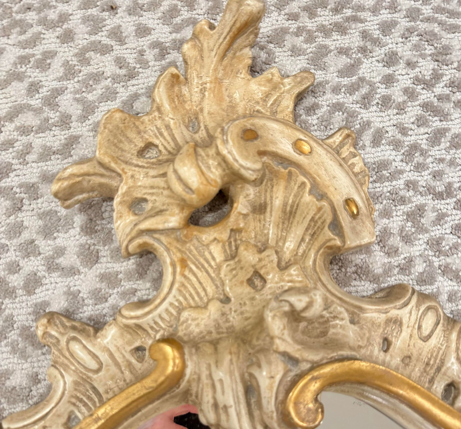 Semon Bache Plaster Rococo Mirror 1960s - 4