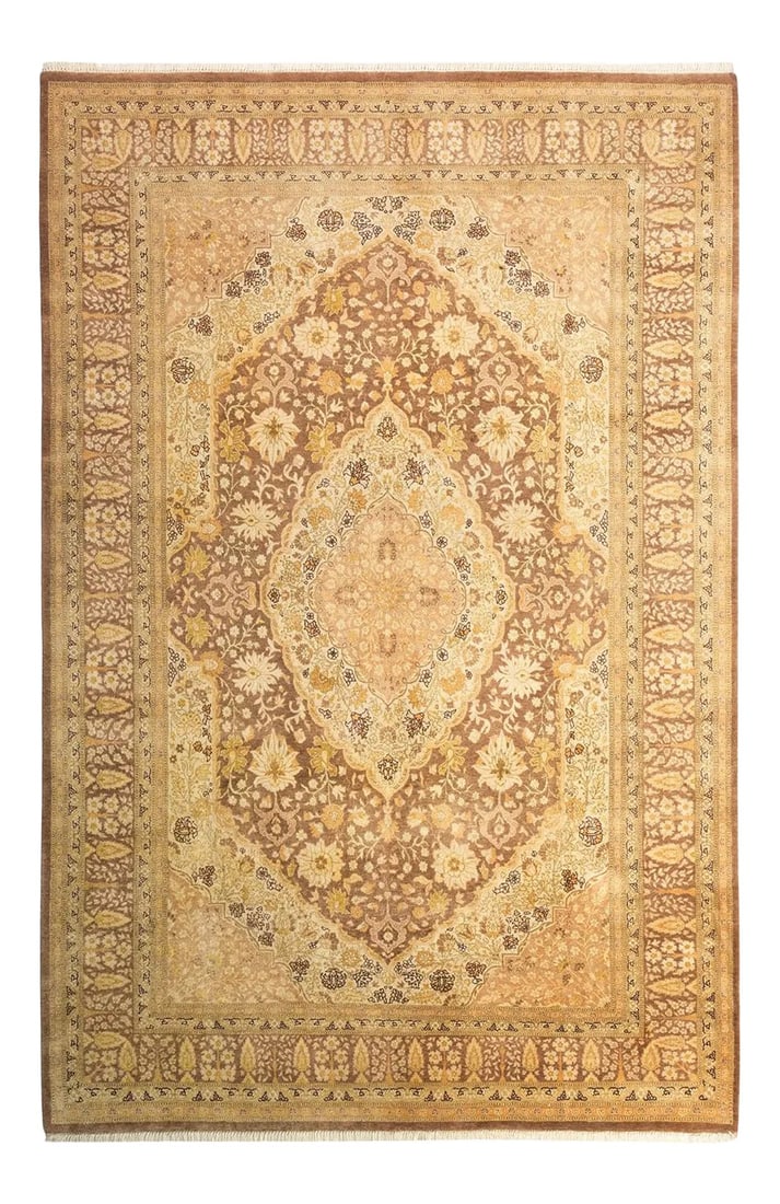 Mogul Collection Hand-Knotted Area Rug - Beige Collection 6' 2" X 9' 1": With understated palettes and allover designs, the rugs in the Mogul Collection will bring timeless sophistication to any room. Influenced by a spectrum of Turkish, Indian, and Persian designs, the ar