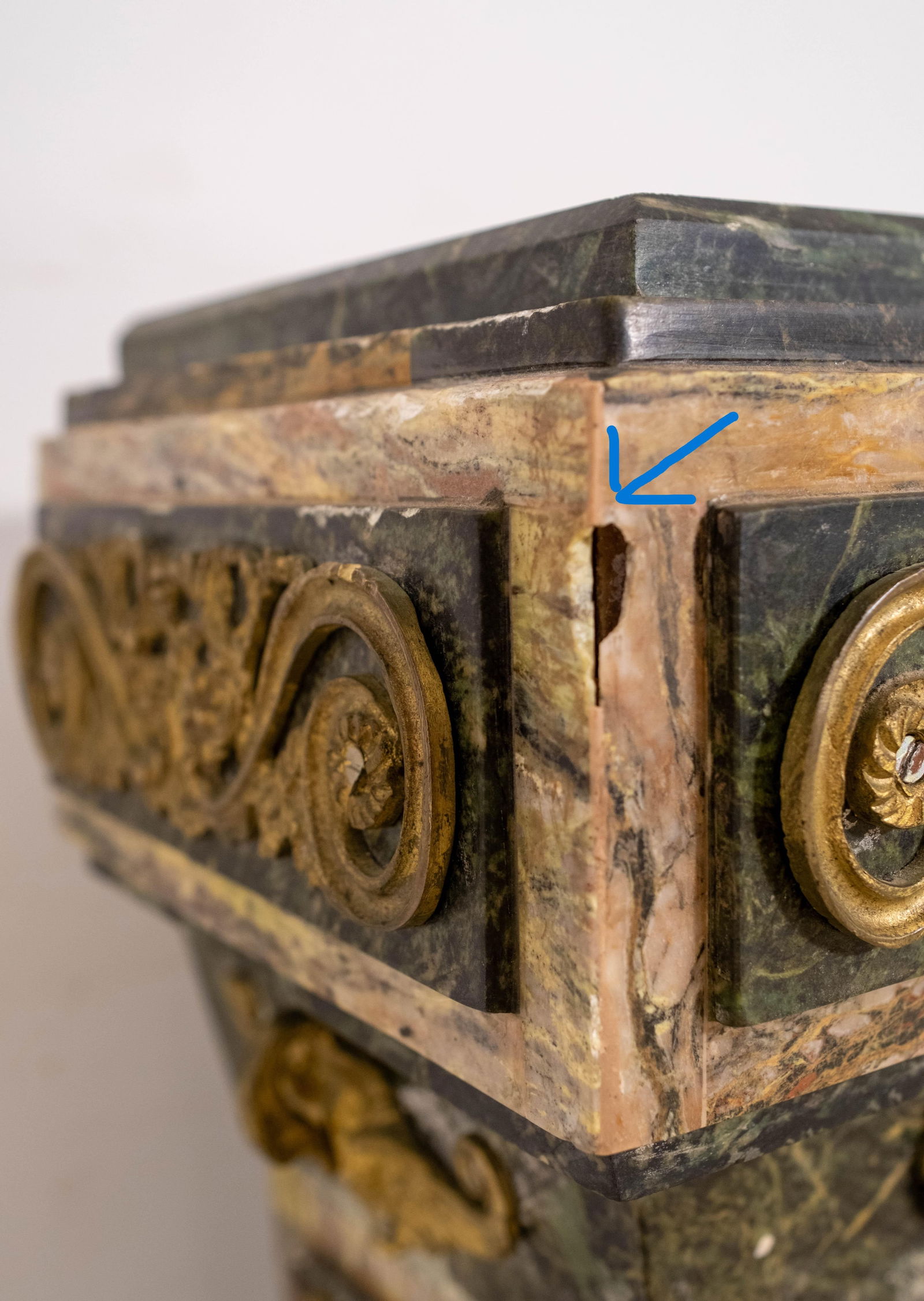 Pair Vintage Marble Pilaster Column Pedestals - 16