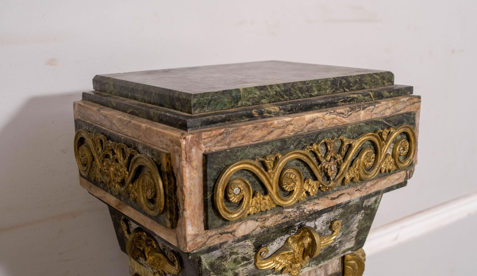 Pair Vintage Marble Pilaster Column Pedestals - 7