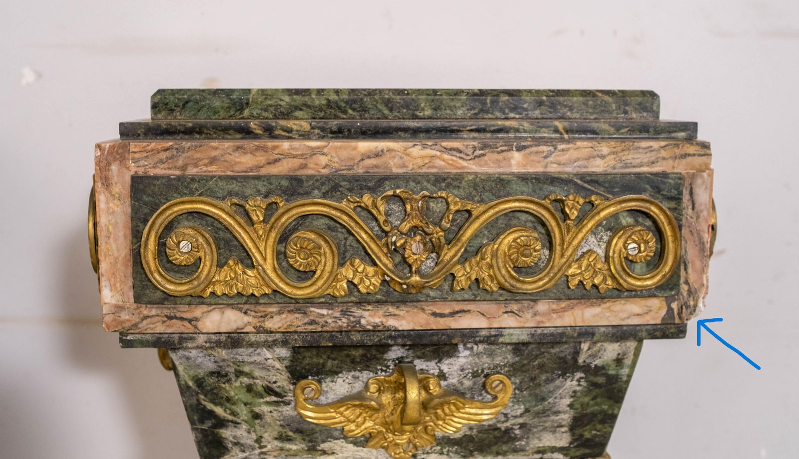 Pair Vintage Marble Pilaster Column Pedestals - 9