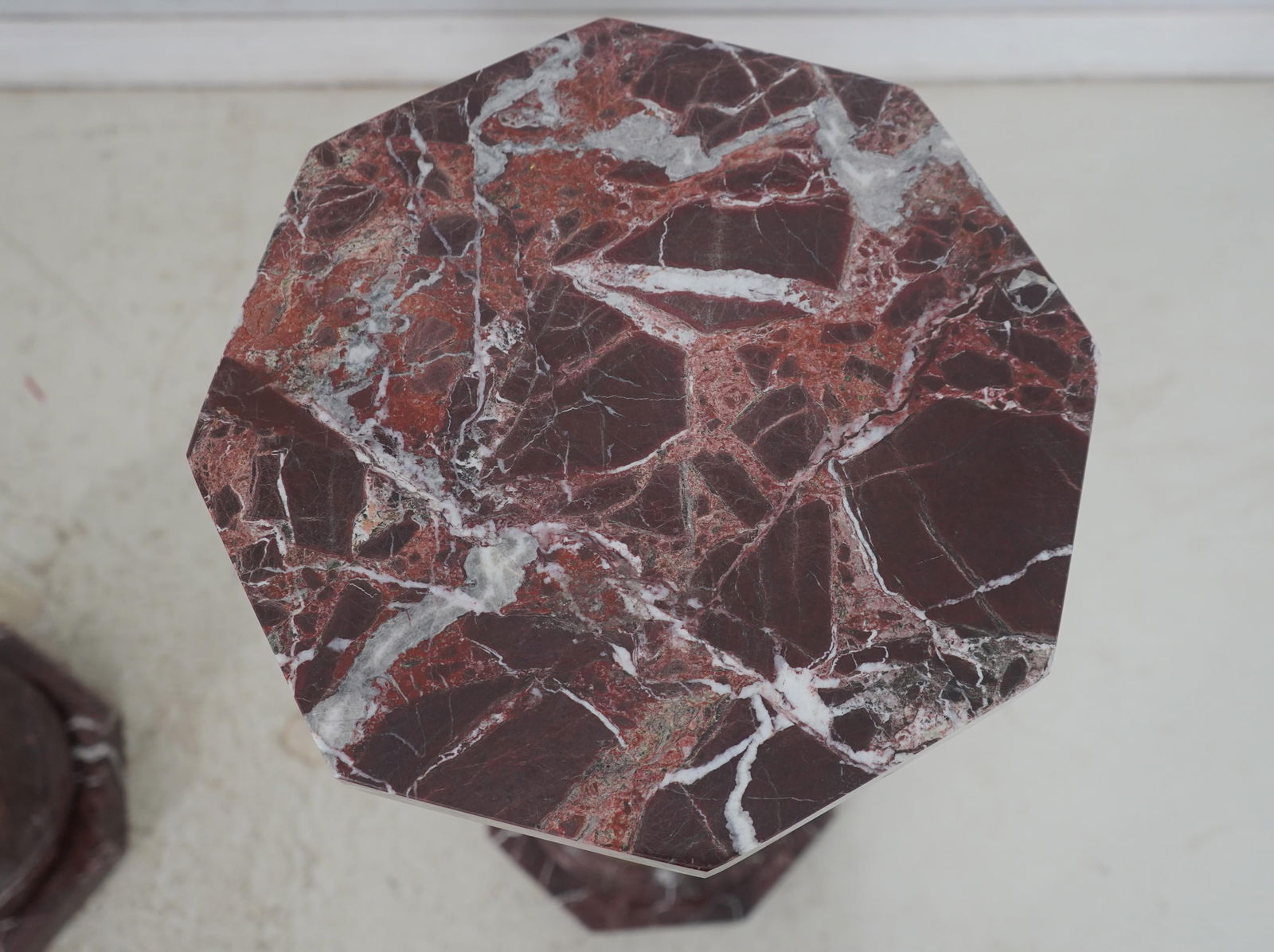 Pair French Empire Marble & Bronze Column Pedestals - 3