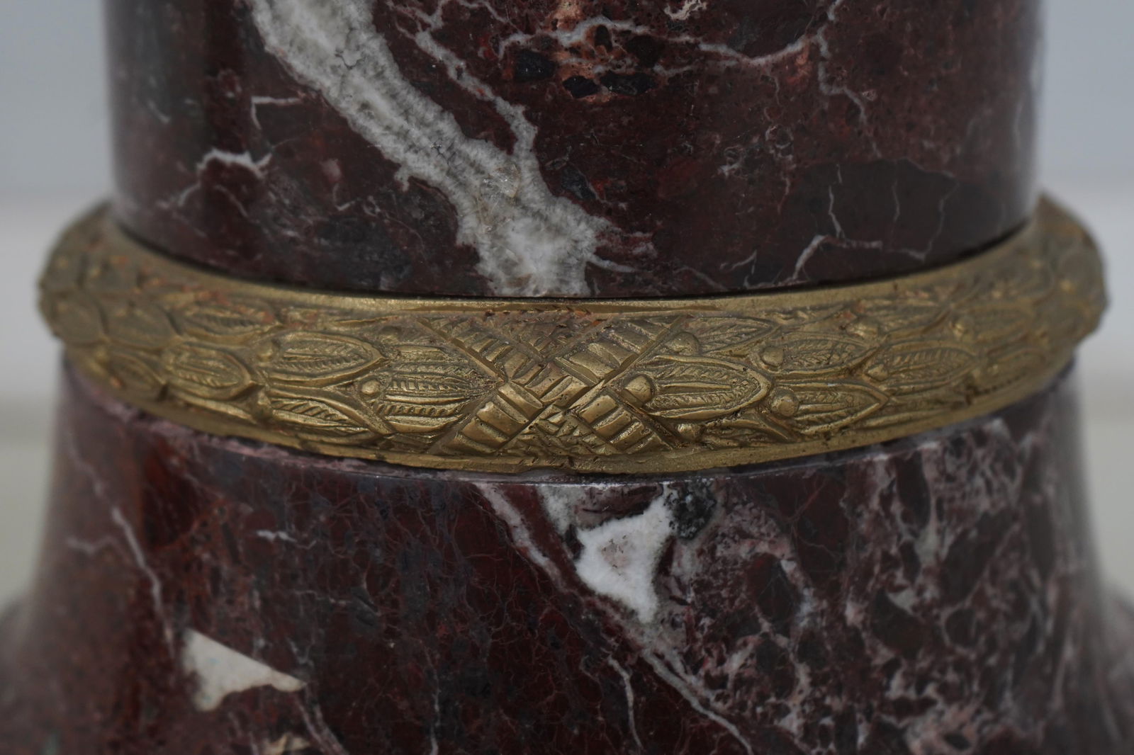 Pair French Empire Marble & Bronze Column Pedestals - 6