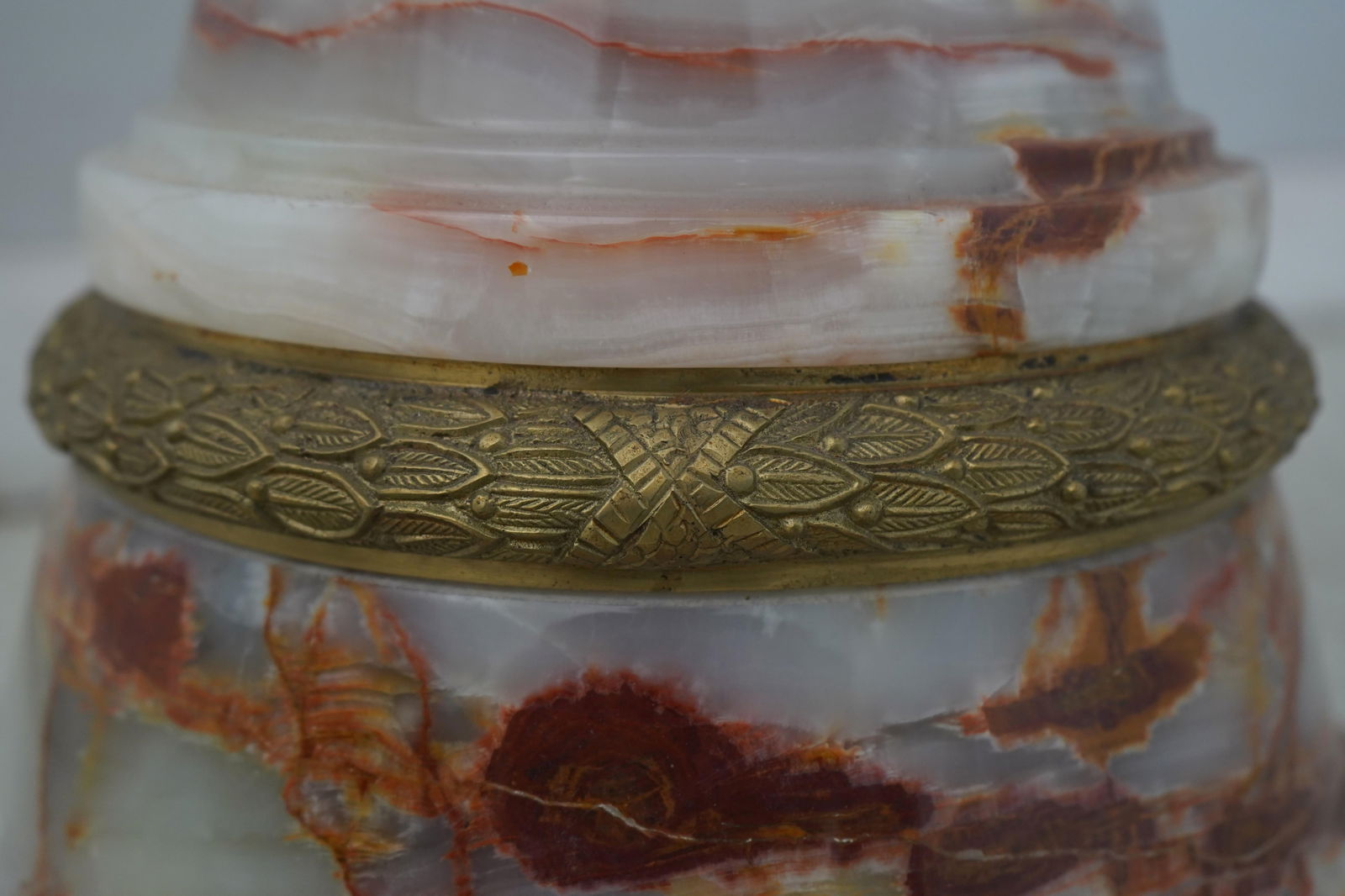 French Empire Onyx Marble Bronze Trim Pedestal - 9