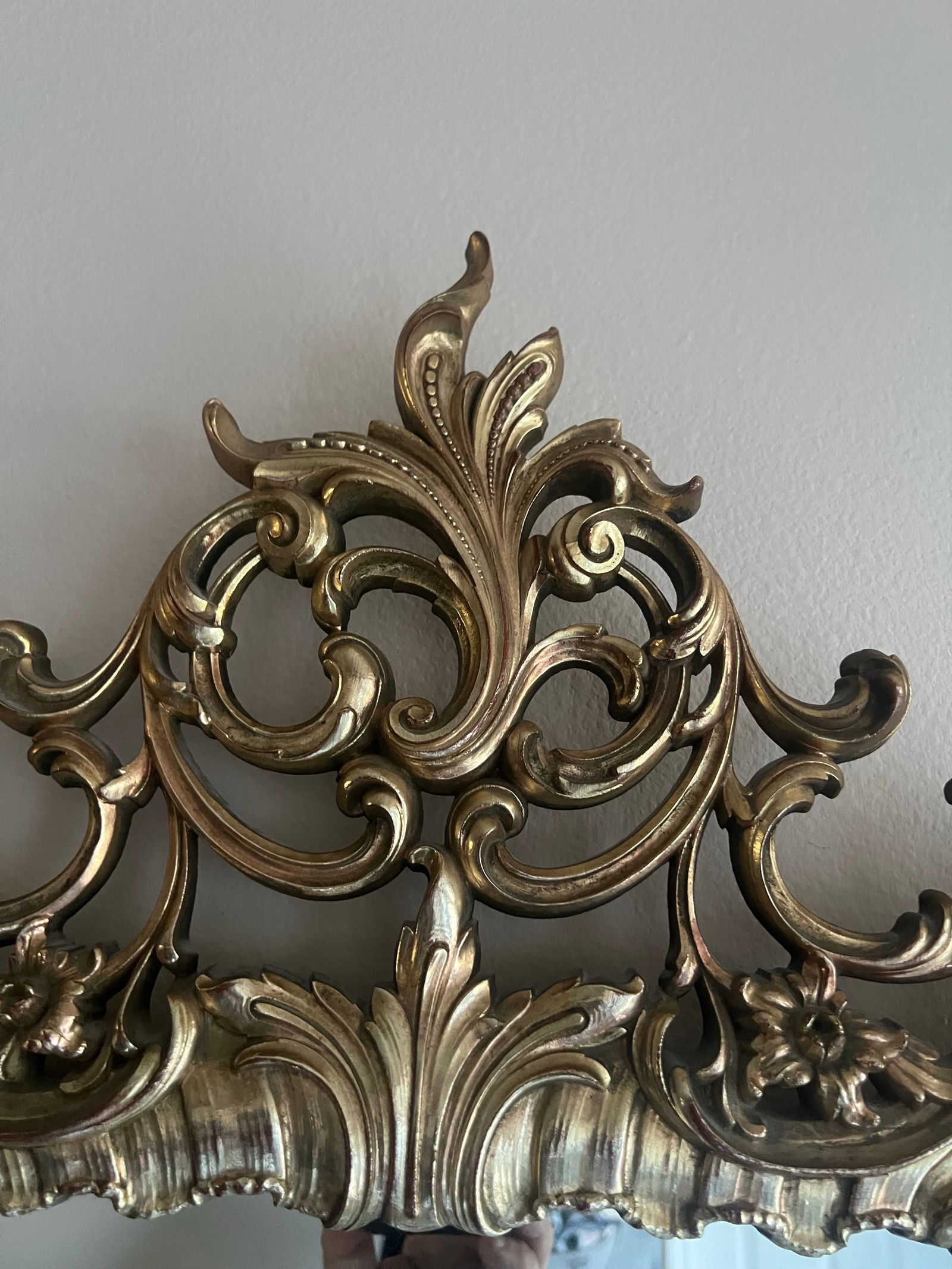 Vintage Rococo Style Gold Mirror - 5