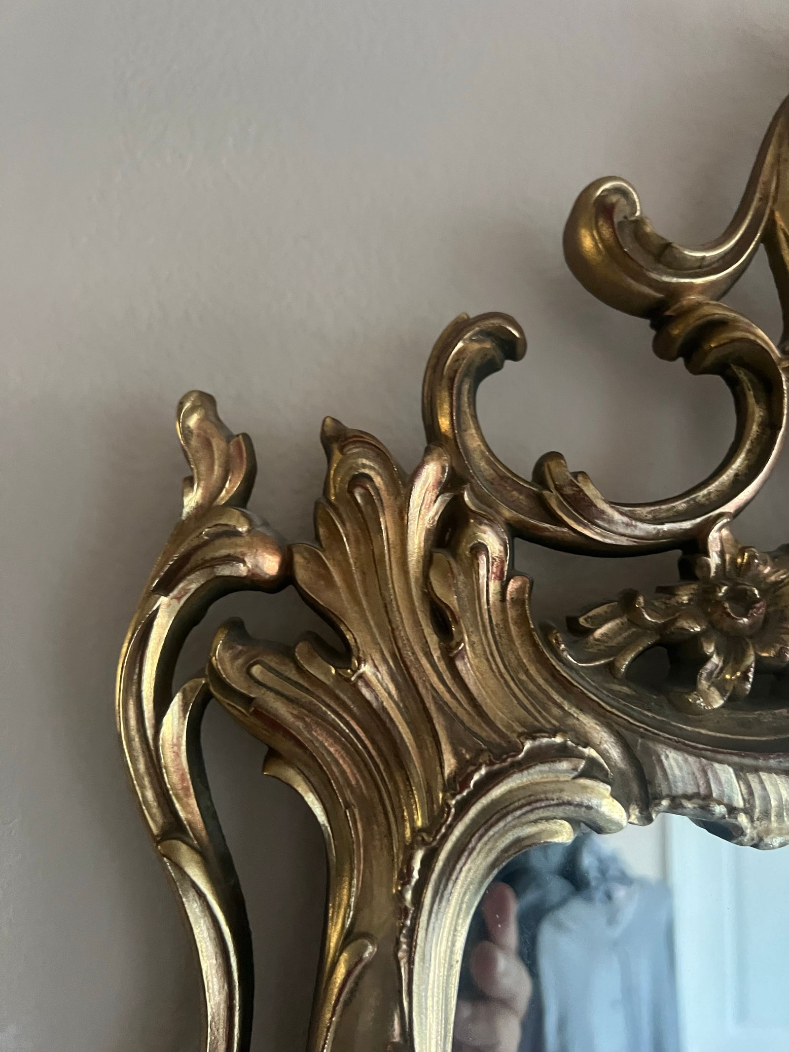 Vintage Rococo Style Gold Mirror - 8