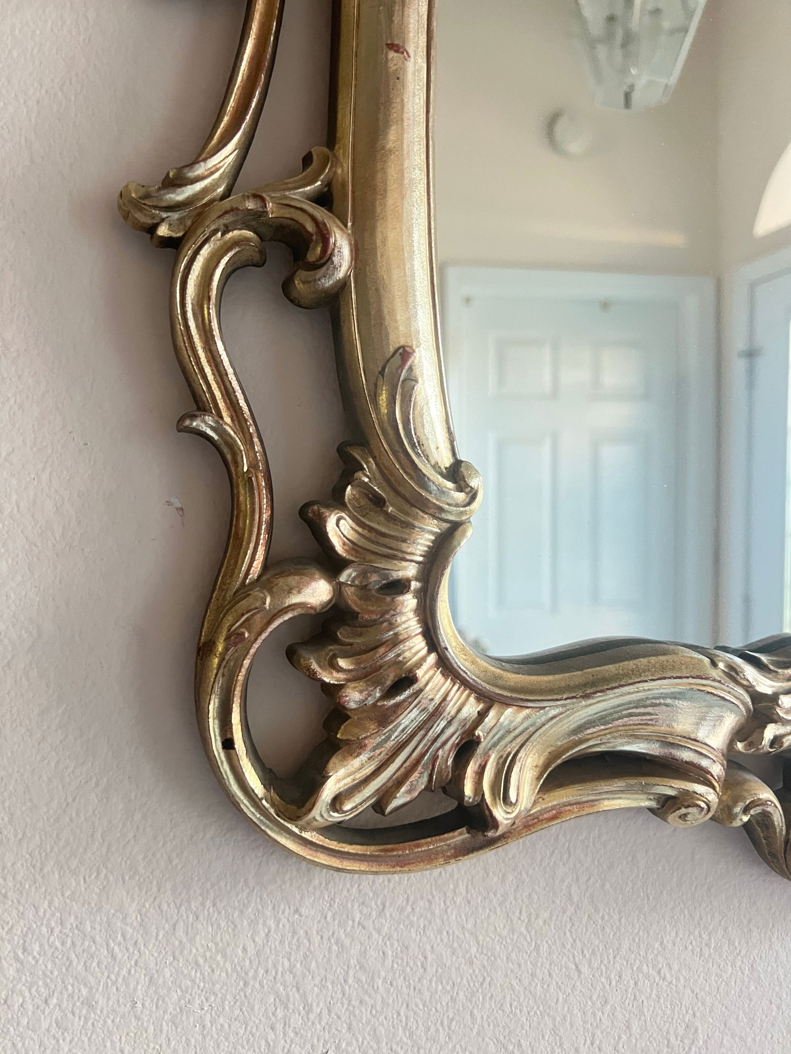 Vintage Rococo Style Gold Mirror - 9