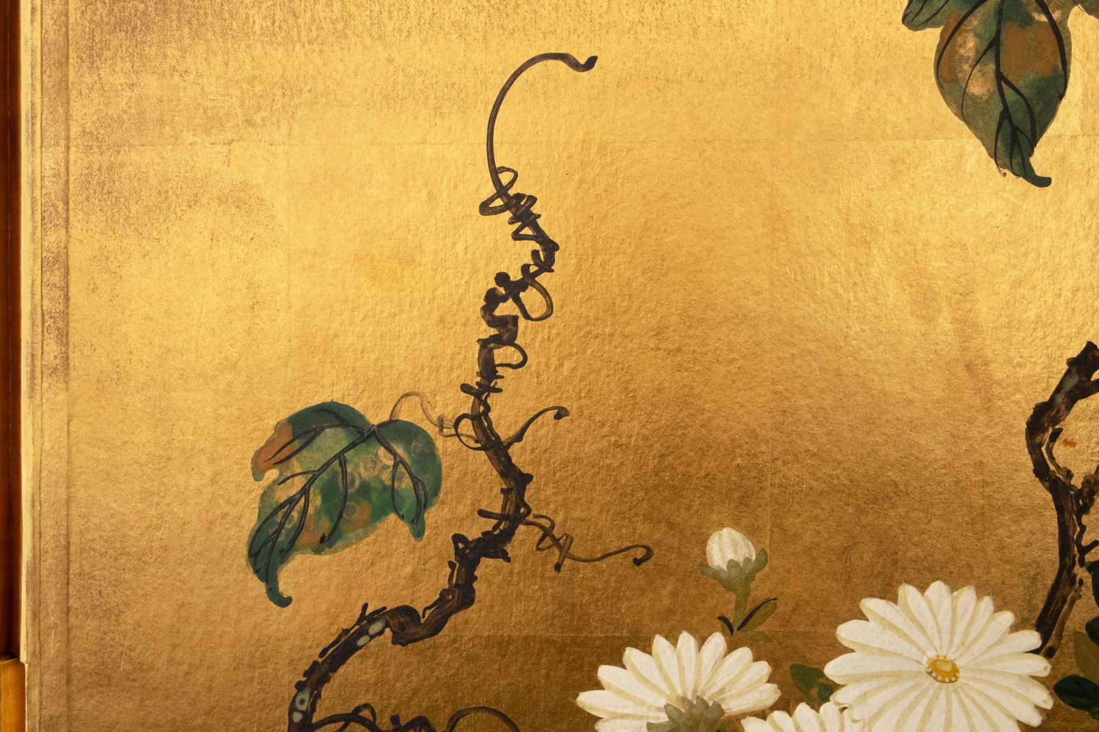 1960s Large ShÅwa Era Japanese Byobu Screen "Chrysanthemums" - 12