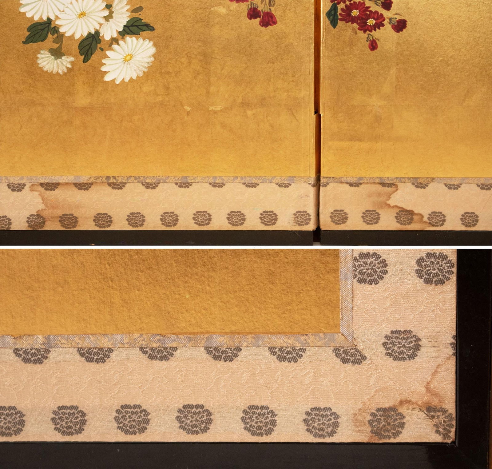 1960s Large ShÅwa Era Japanese Byobu Screen "Chrysanthemums" - 14