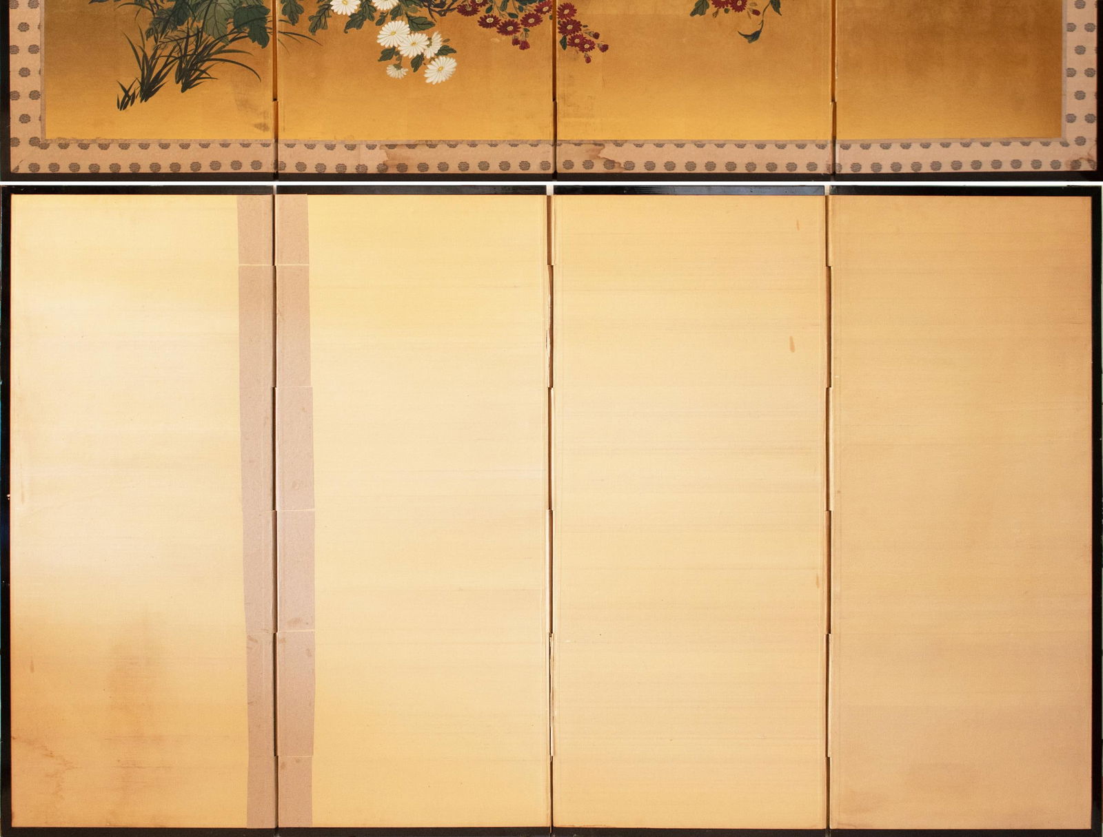 1960s Large ShÅwa Era Japanese Byobu Screen "Chrysanthemums" - 17