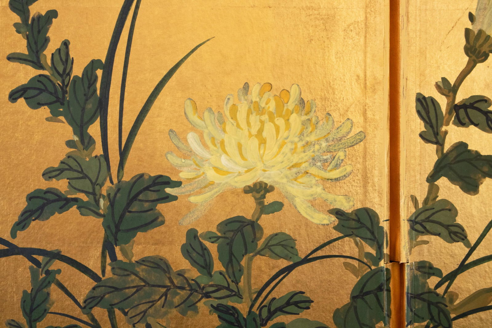 1960s Large ShÅwa Era Japanese Byobu Screen "Chrysanthemums" - 5