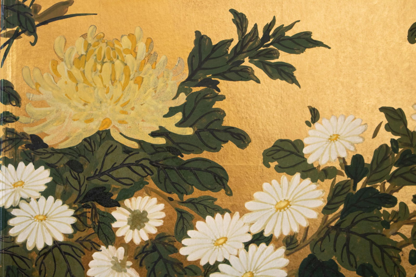 1960s Large ShÅwa Era Japanese Byobu Screen "Chrysanthemums" - 7