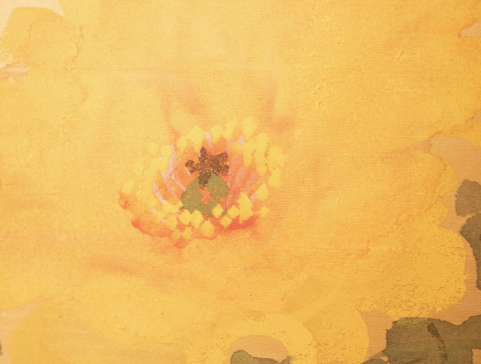 1950-1960s ShÅwa Era Japanese Painted Silk Byobu Screen "Peonies" - 10