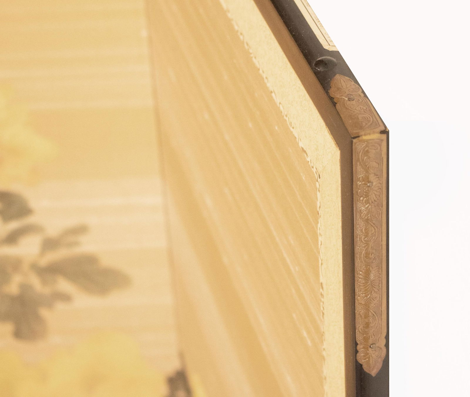 1950-1960s ShÅwa Era Japanese Painted Silk Byobu Screen "Peonies" - 13