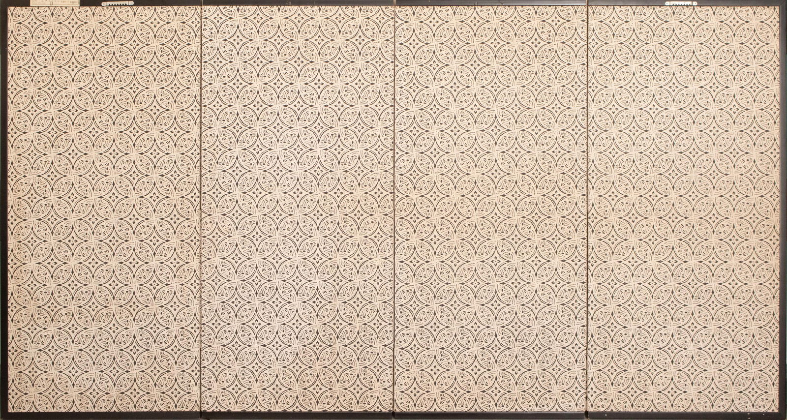 1950-1960s ShÅwa Era Japanese Painted Silk Byobu Screen "Peonies" - 15