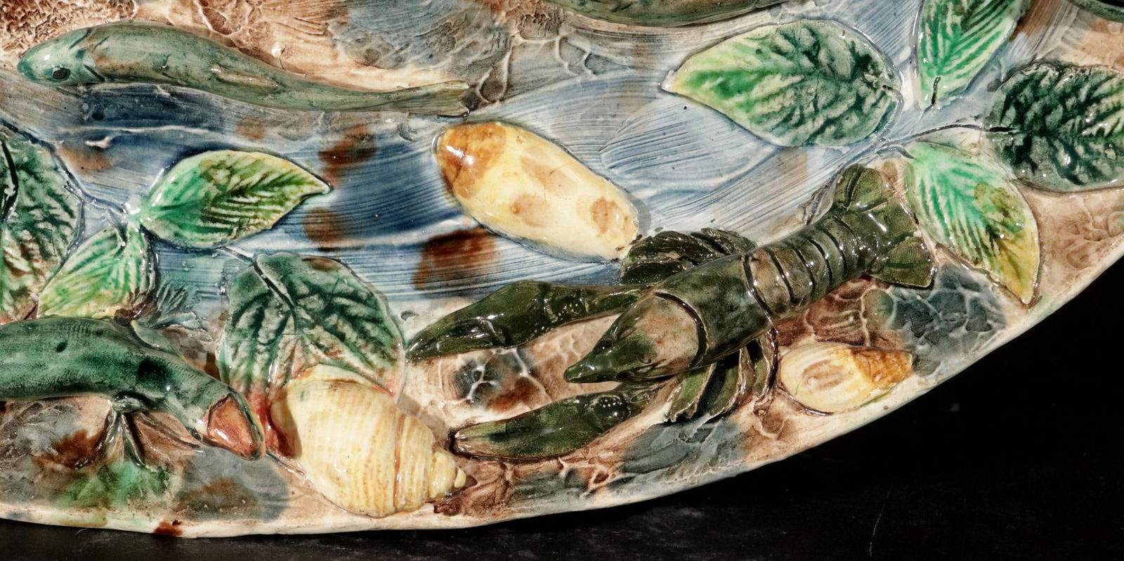 Late 19th Century French Majolica Palissy Dish, Longchamp - 10