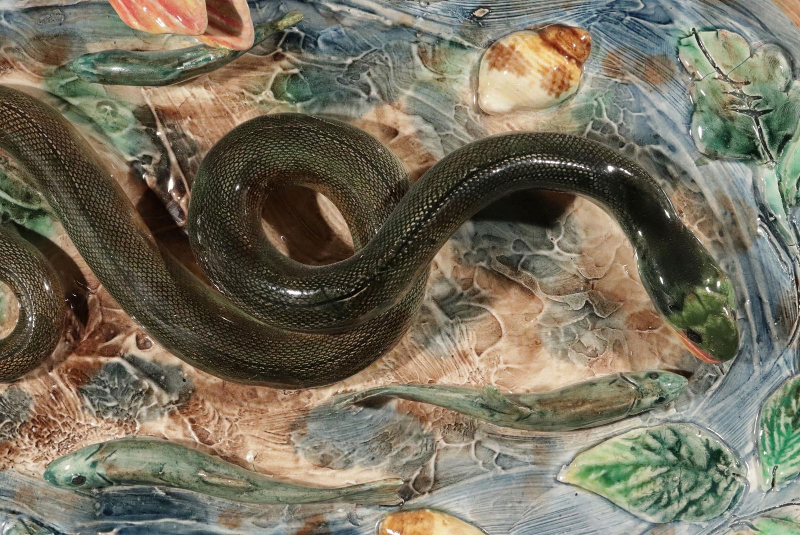 Late 19th Century French Majolica Palissy Dish, Longchamp - 13