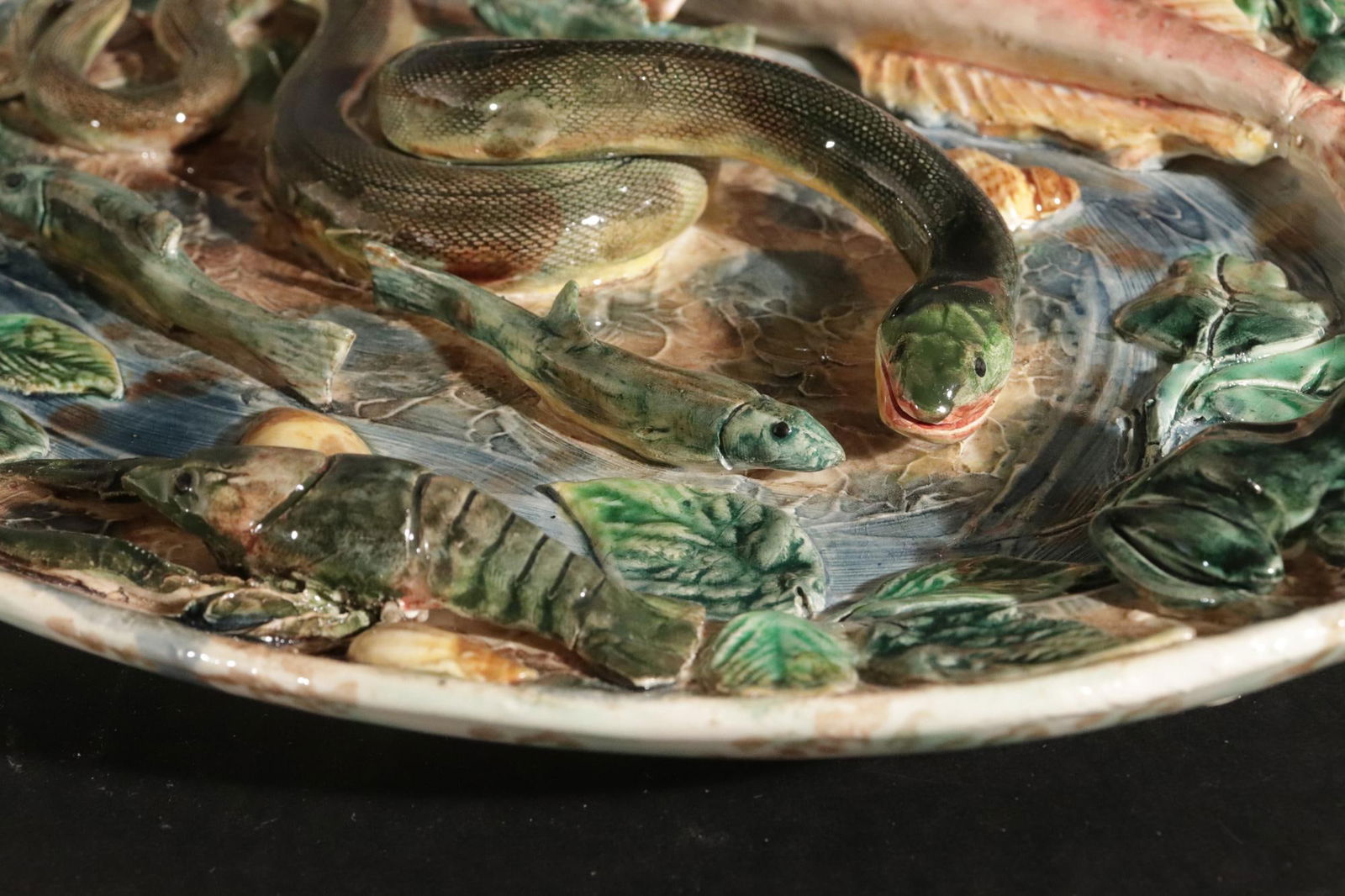 Late 19th Century French Majolica Palissy Dish, Longchamp - 3