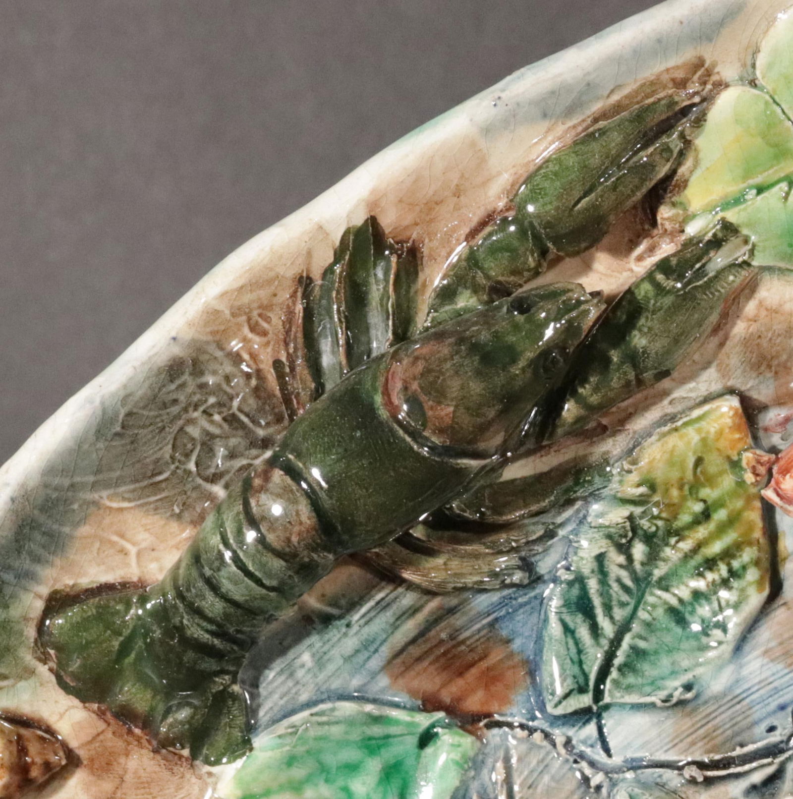 Late 19th Century French Majolica Palissy Dish, Longchamp - 8