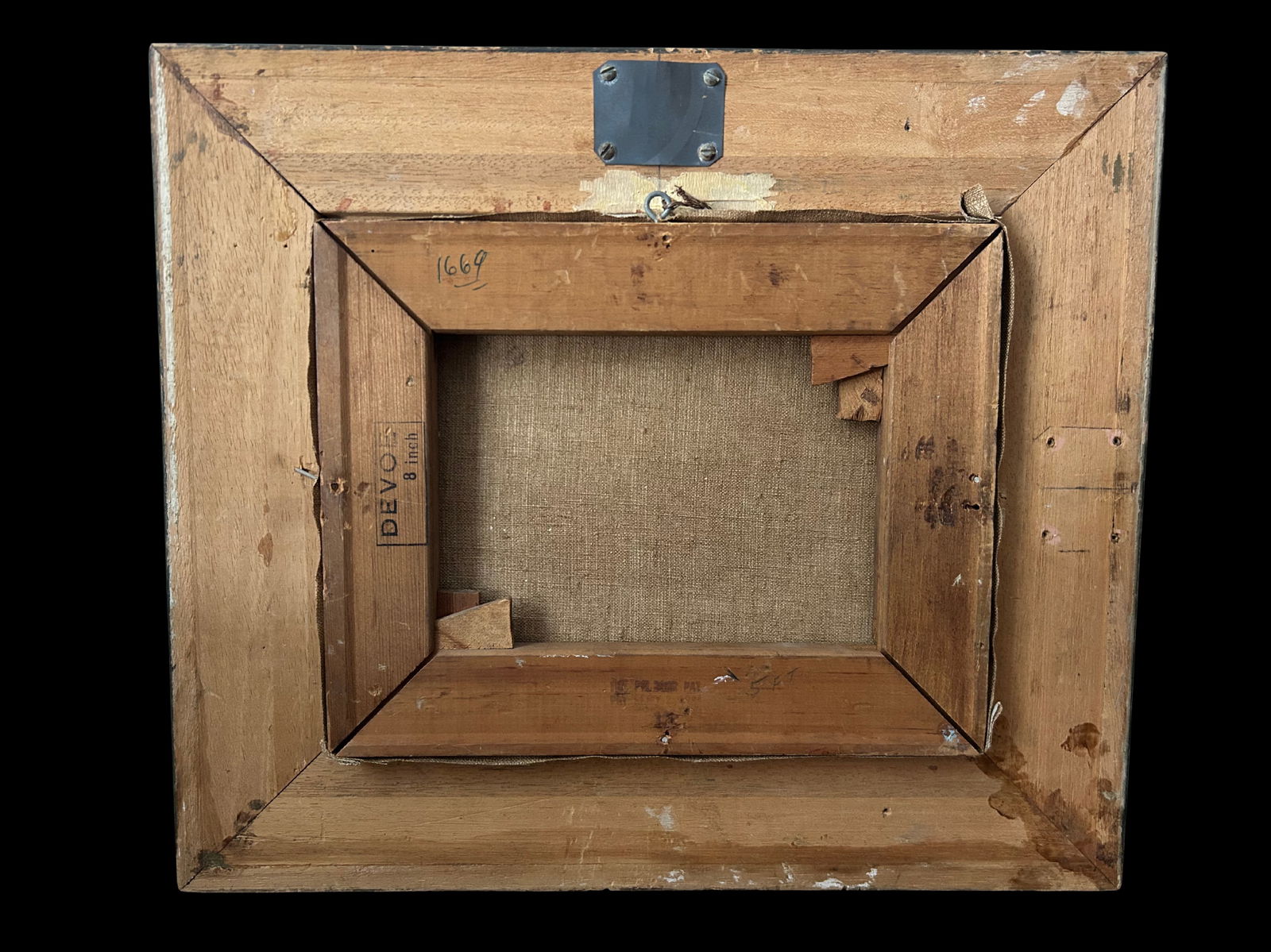 1959 H. Weiss Original Still Life Oil Painting – Fruit, Pewter Jug & Walnuts in Ornate Gold - 7