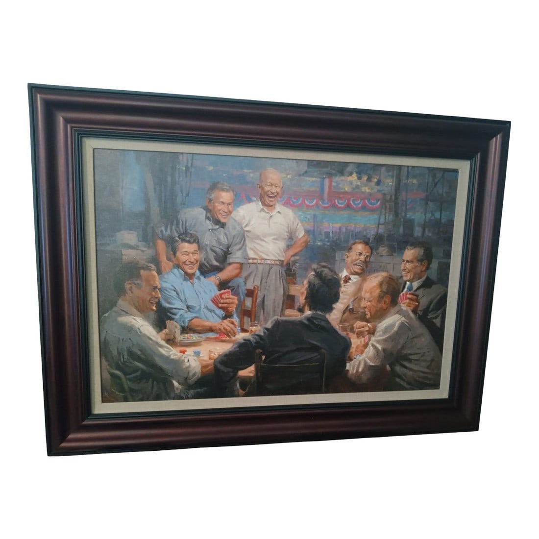 Celebrate American Leadership With the "Grand Ol' Gang" Framed Print Series 19 by Andy Thomas: Bring a piece of American history into your home or office with this captivating framed print, "Grand Ol' Gang," by artist Andy Thomas. This artwork depicts a jovial gathering of past Republican