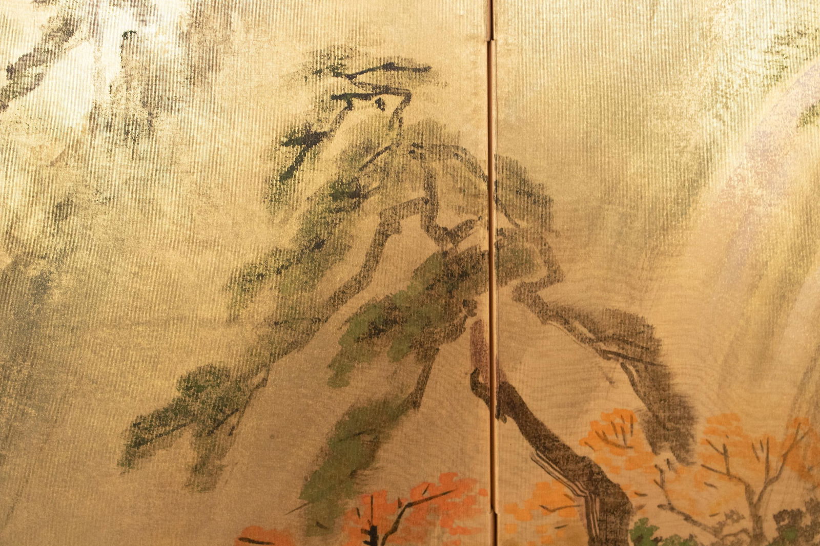 1970s ShÅwa Era Japanese Byobu Screen, "Autumn Landscape With River" - 12