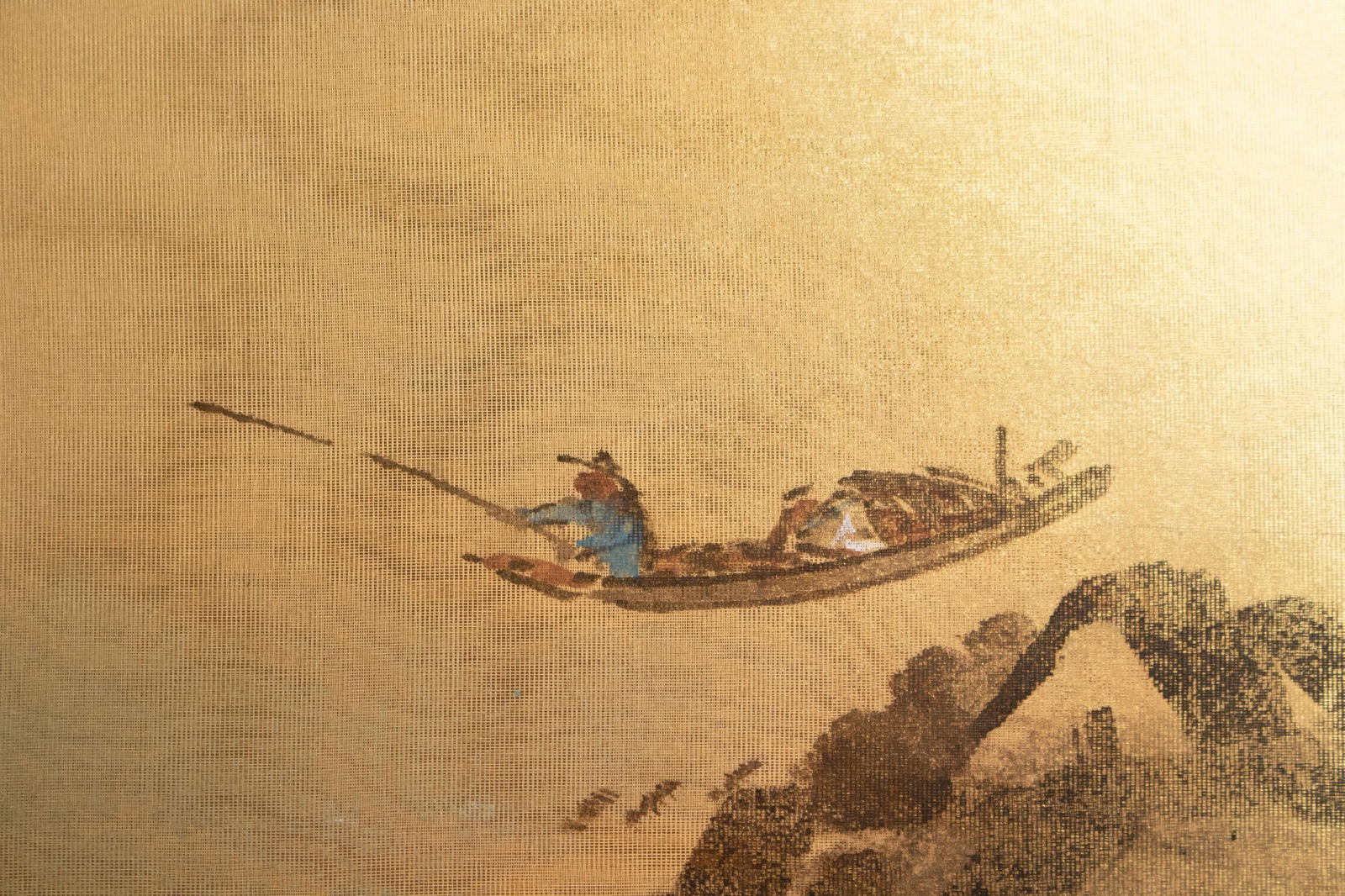 1970s ShÅwa Era Japanese Byobu Screen, "Autumn Landscape With River" - 8