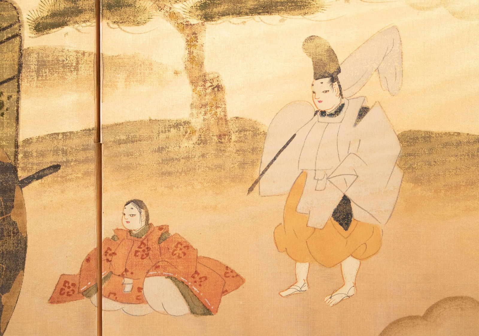 1970-1980s ShÅwa Era Japanese Silk Byobu Screen "The Tale of Genji" - 11