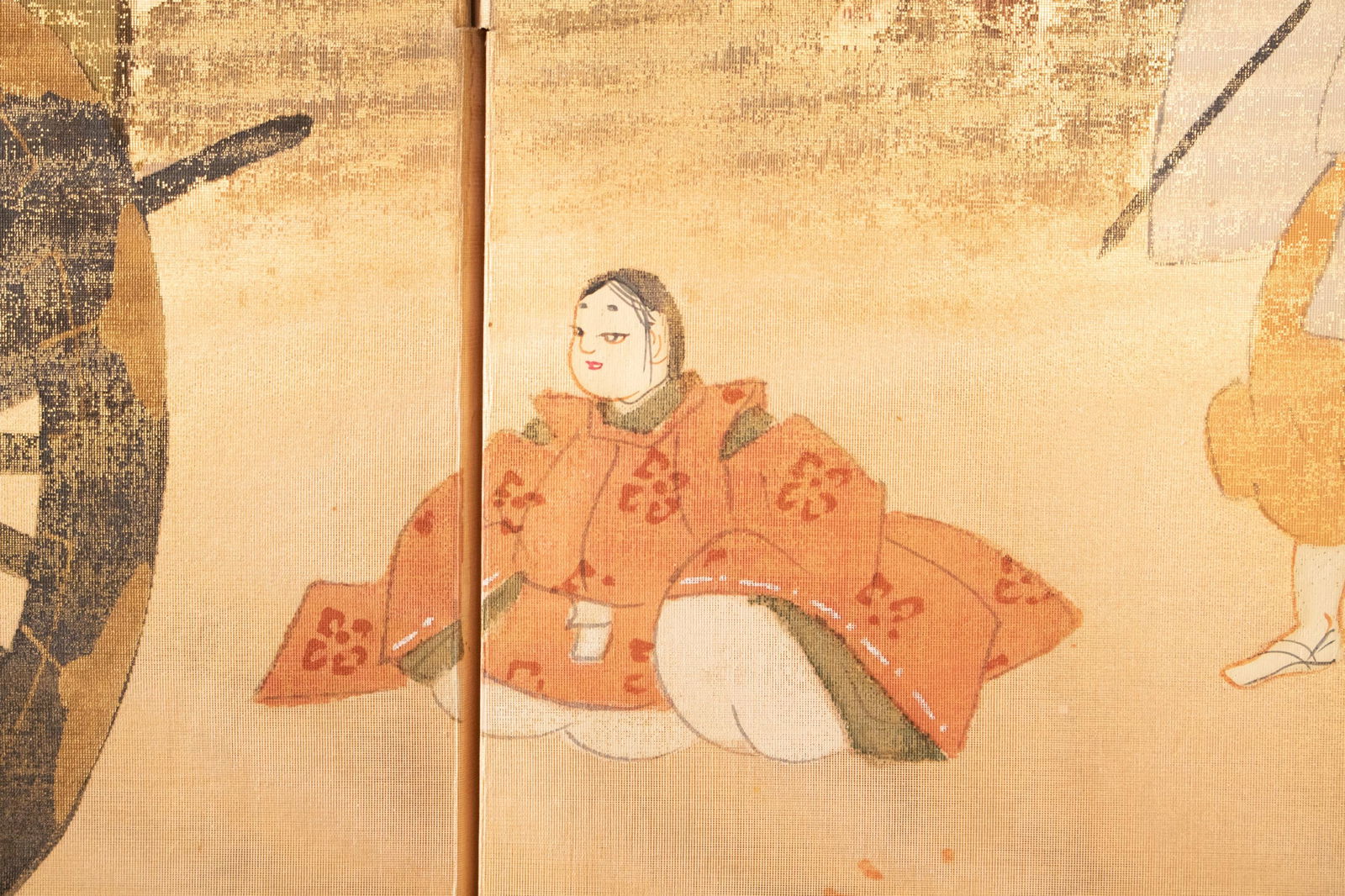 1970-1980s ShÅwa Era Japanese Silk Byobu Screen "The Tale of Genji" - 12