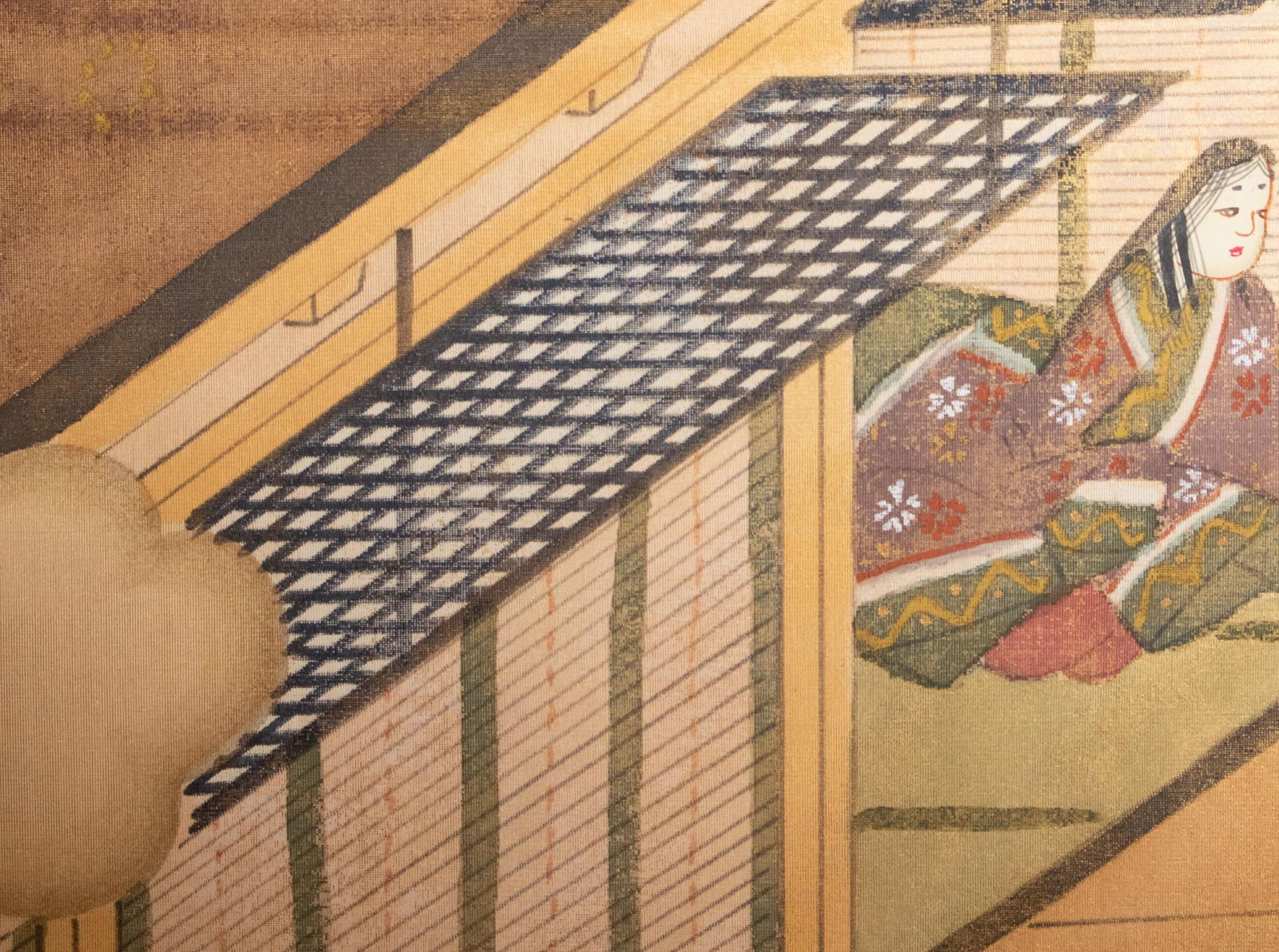 1970-1980s ShÅwa Era Japanese Silk Byobu Screen "The Tale of Genji" - 3