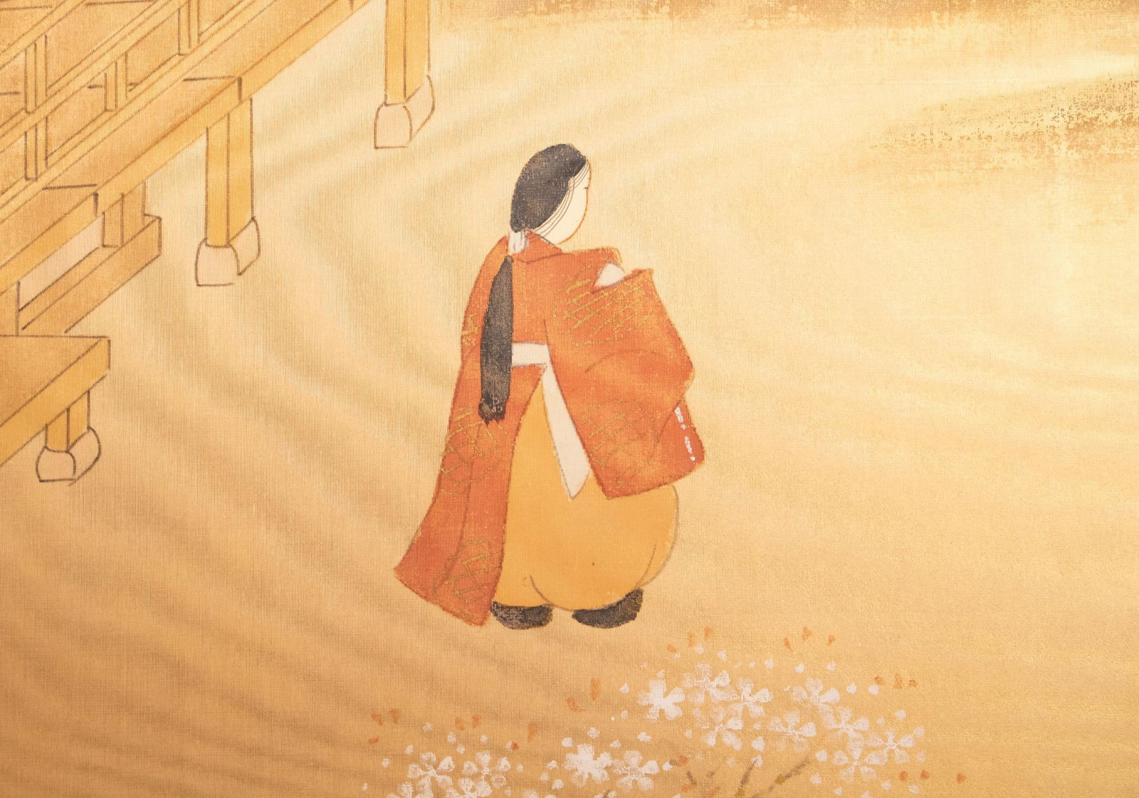 1970-1980s ShÅwa Era Japanese Silk Byobu Screen "The Tale of Genji" - 4