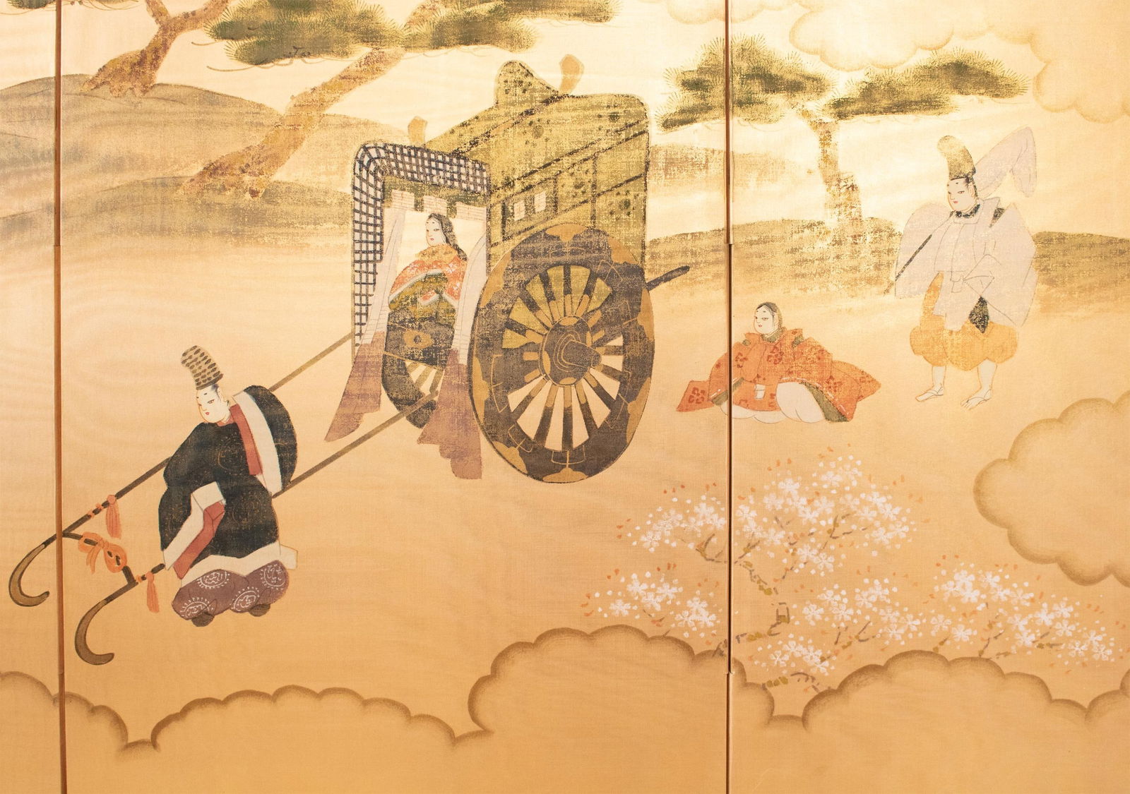 1970-1980s ShÅwa Era Japanese Silk Byobu Screen "The Tale of Genji" - 6
