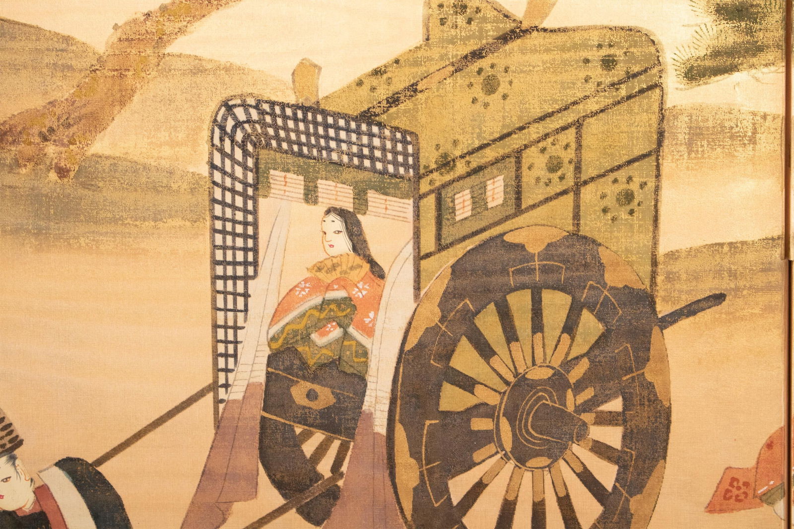 1970-1980s ShÅwa Era Japanese Silk Byobu Screen "The Tale of Genji" - 9