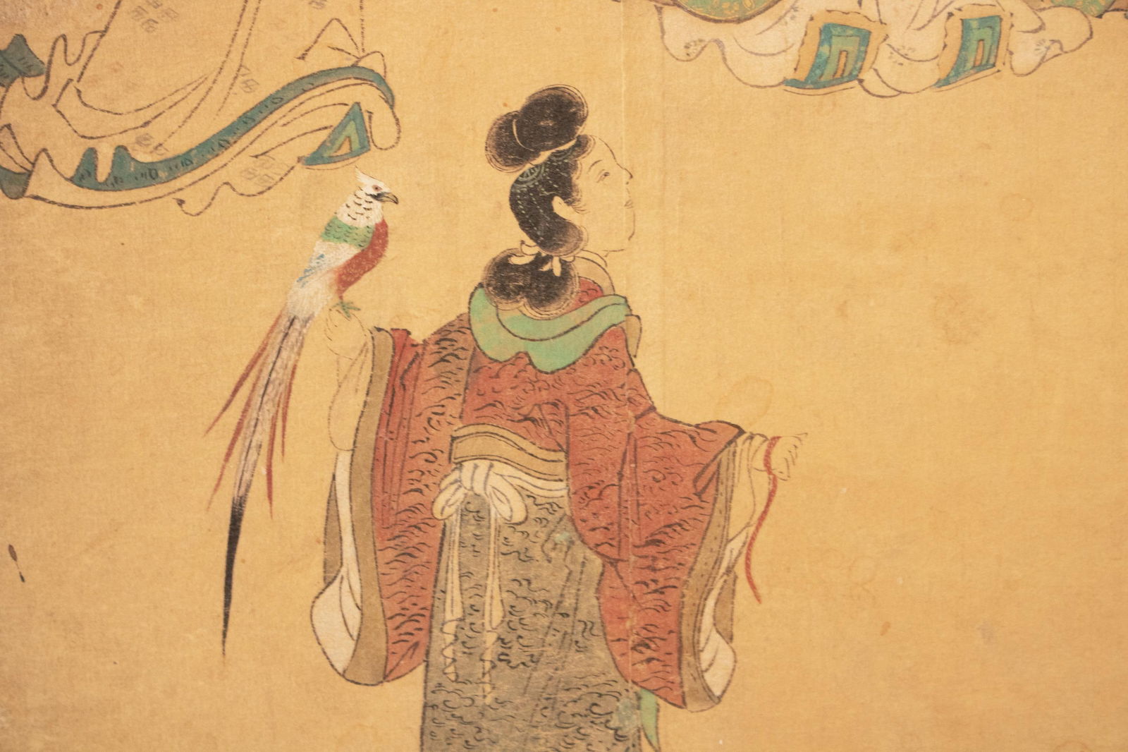 Meiji Era XL Japanese Yamato-E Style 6-Panel Byobu Screen "Chinese Palace Courtyard" - 7