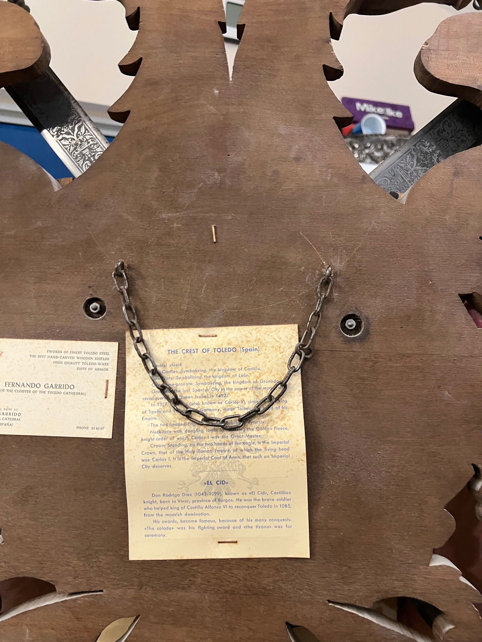 Vintage Carved Wood Coat of Arms of the Holy Roman Empire With Swords - 10