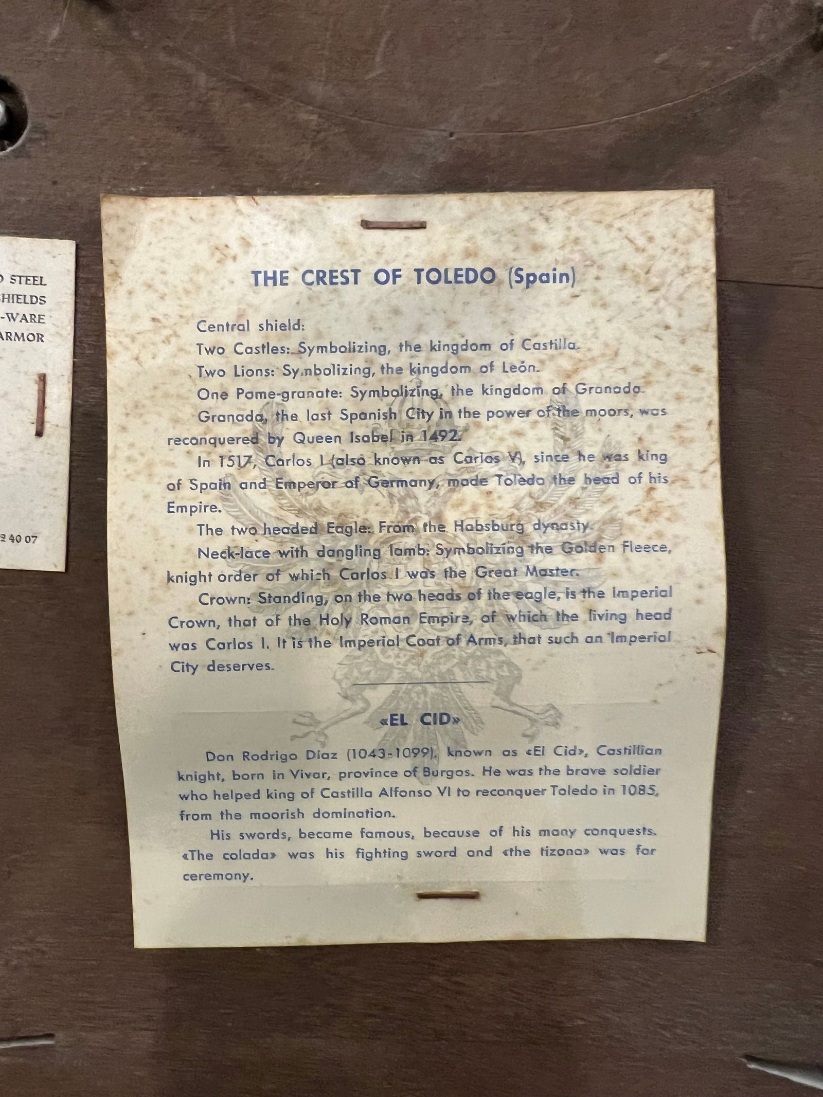 Vintage Carved Wood Coat of Arms of the Holy Roman Empire With Swords - 11