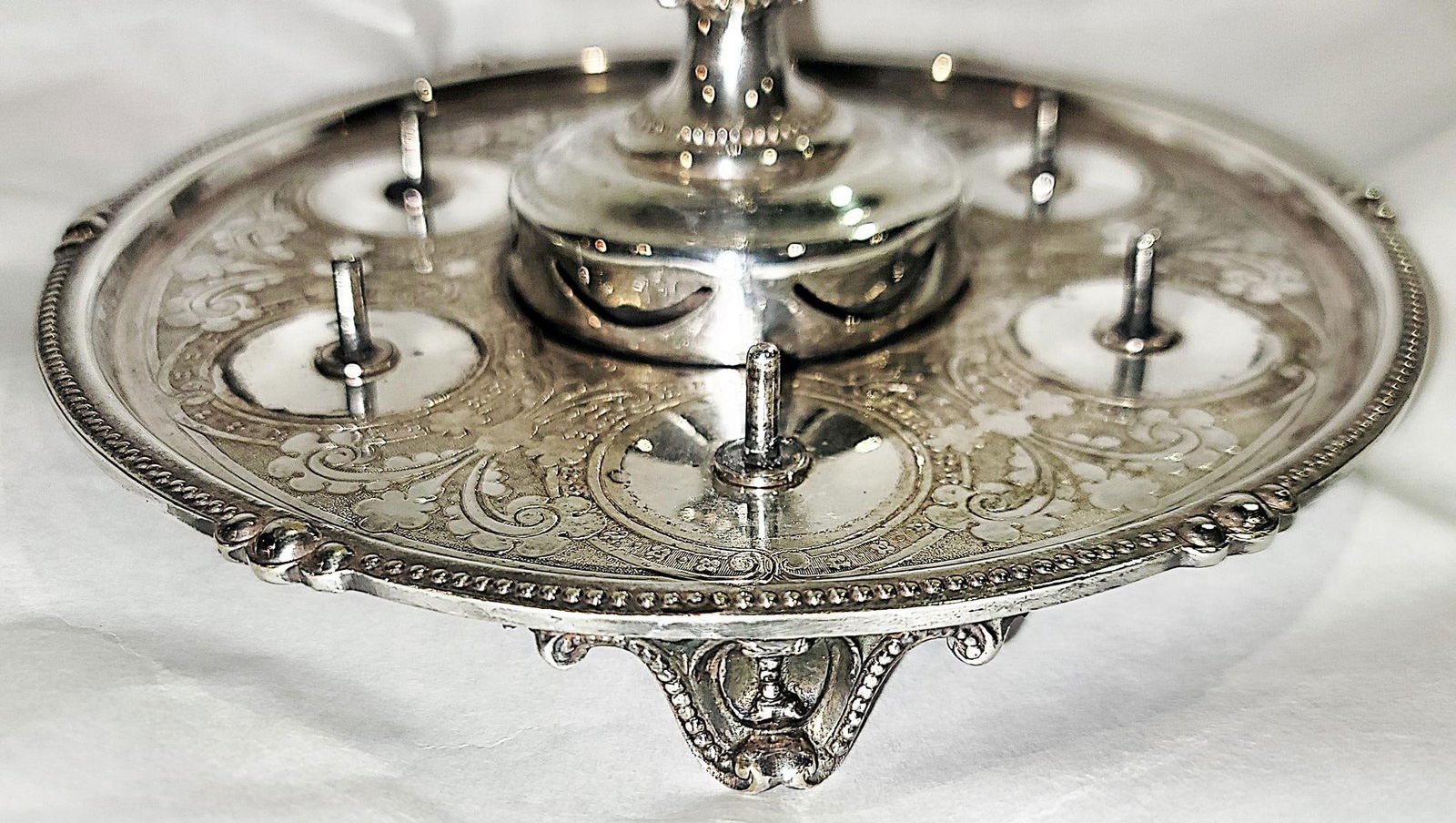 19c Silver Plate Egg Server - 8
