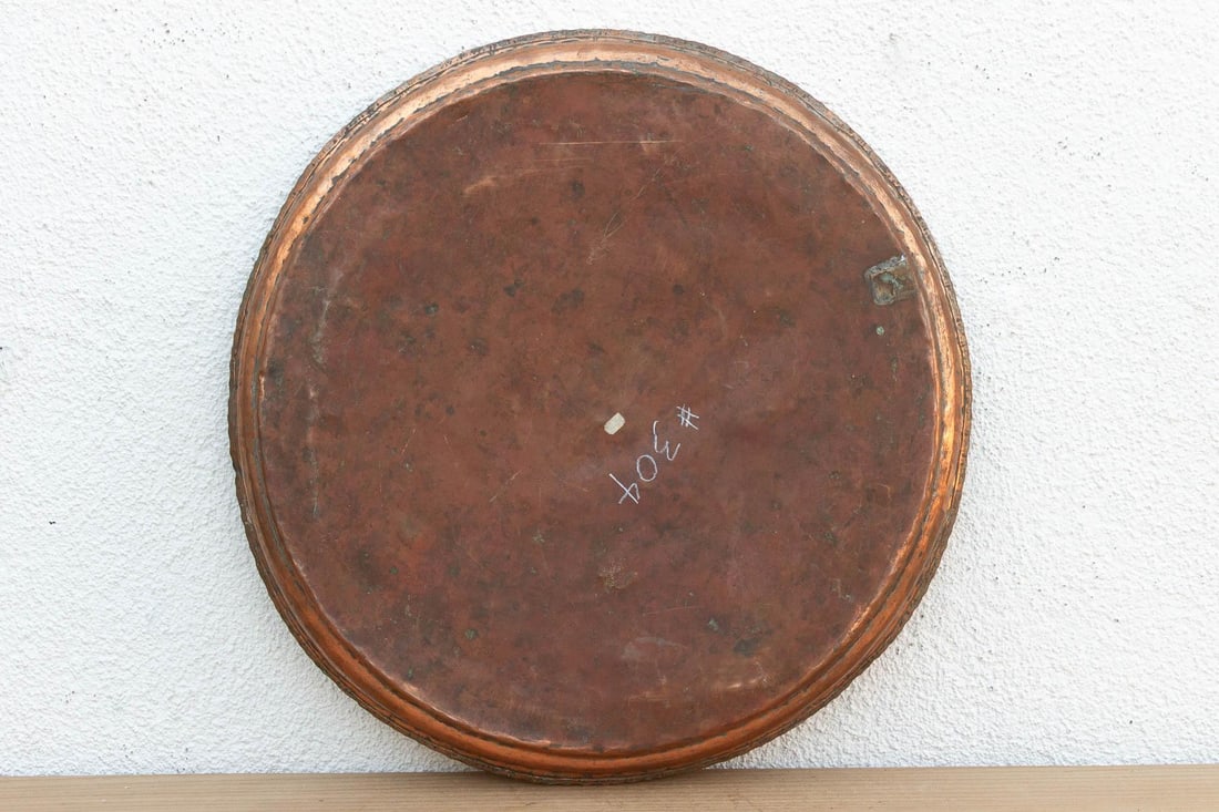 22" Dm Large Antique Copper Charger - 4