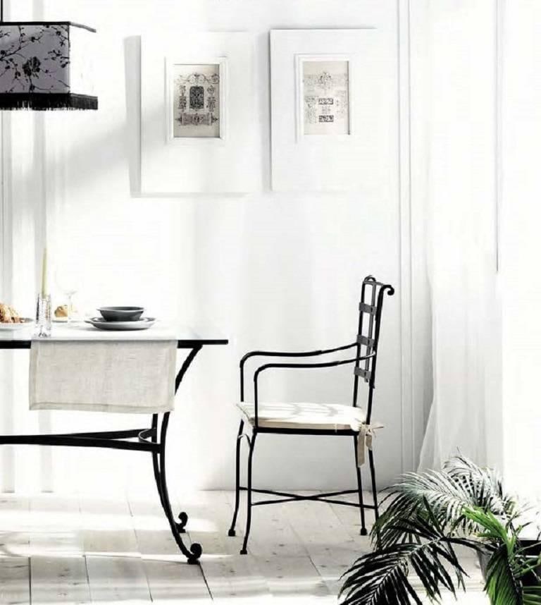 Patio, Garden, Kitchen or Dining Room Table in Wrought Iron. Indoor & Outdoor - 5