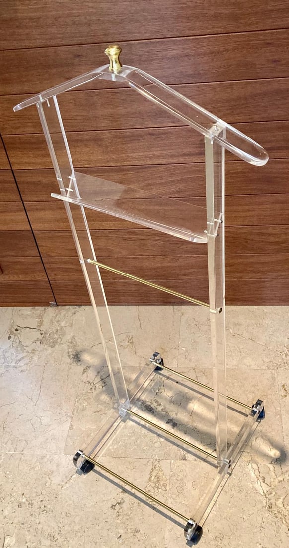 Mid 20th Century Modern Lucite Valet Stand with Wheels - 17