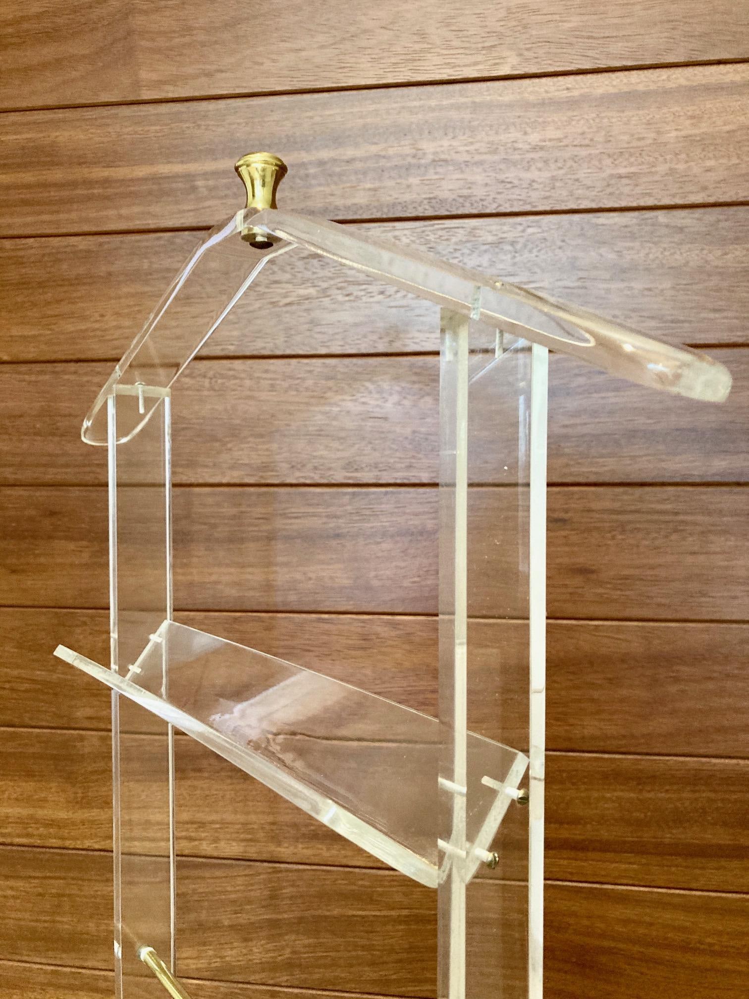Mid 20th Century Modern Lucite Valet Stand with Wheels - 18