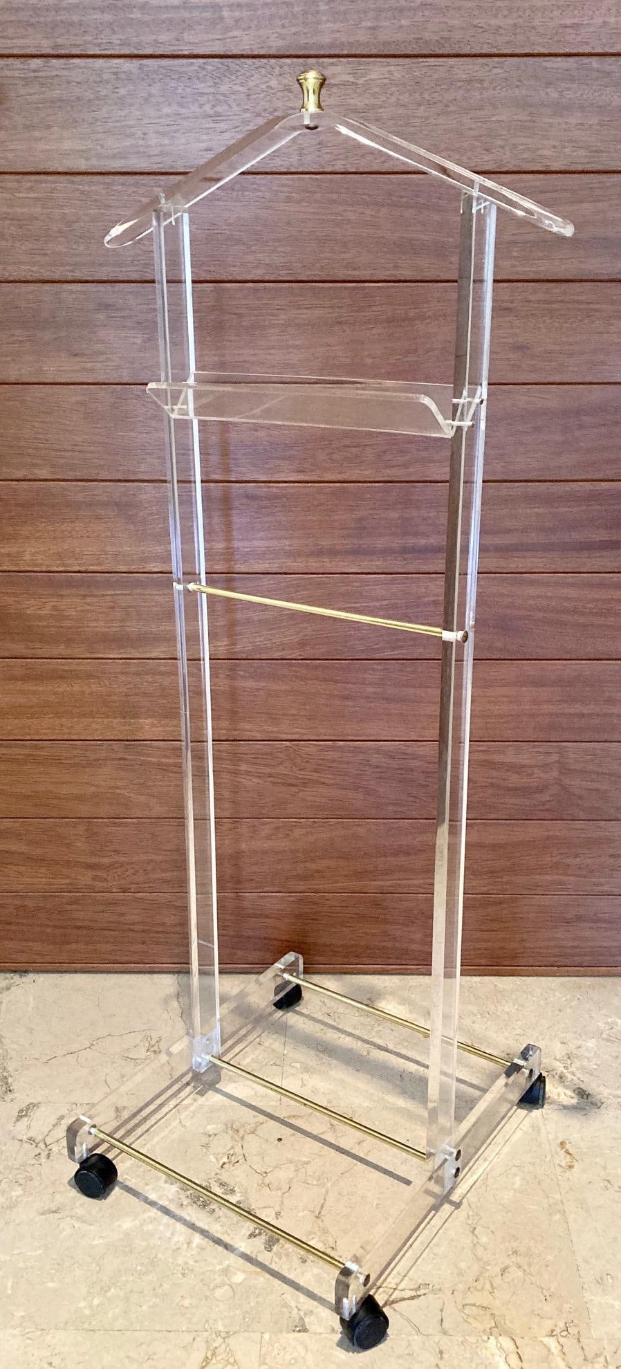 Mid 20th Century Modern Lucite Valet Stand with Wheels - 6