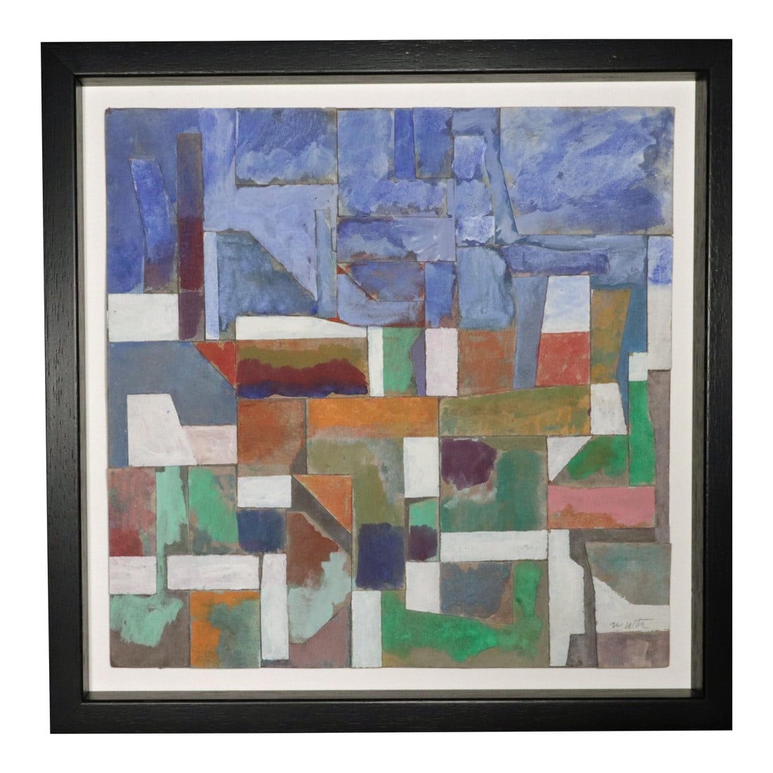 Robert J. Wirth Collage Painting, Titled "Landscape" (1 of 5)