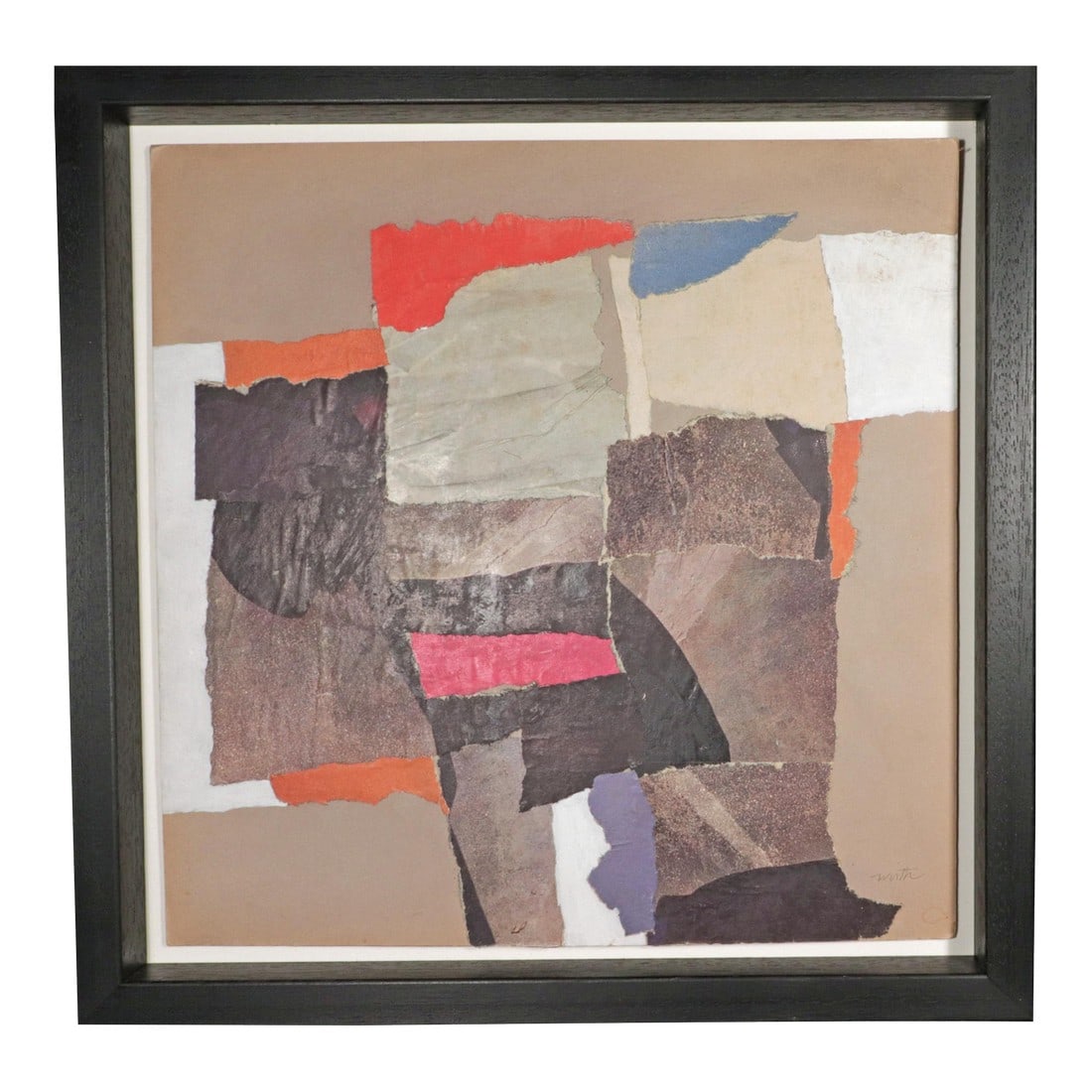 Robert J. Wirth Collage Painting, Titled "Collage" (1 of 5)