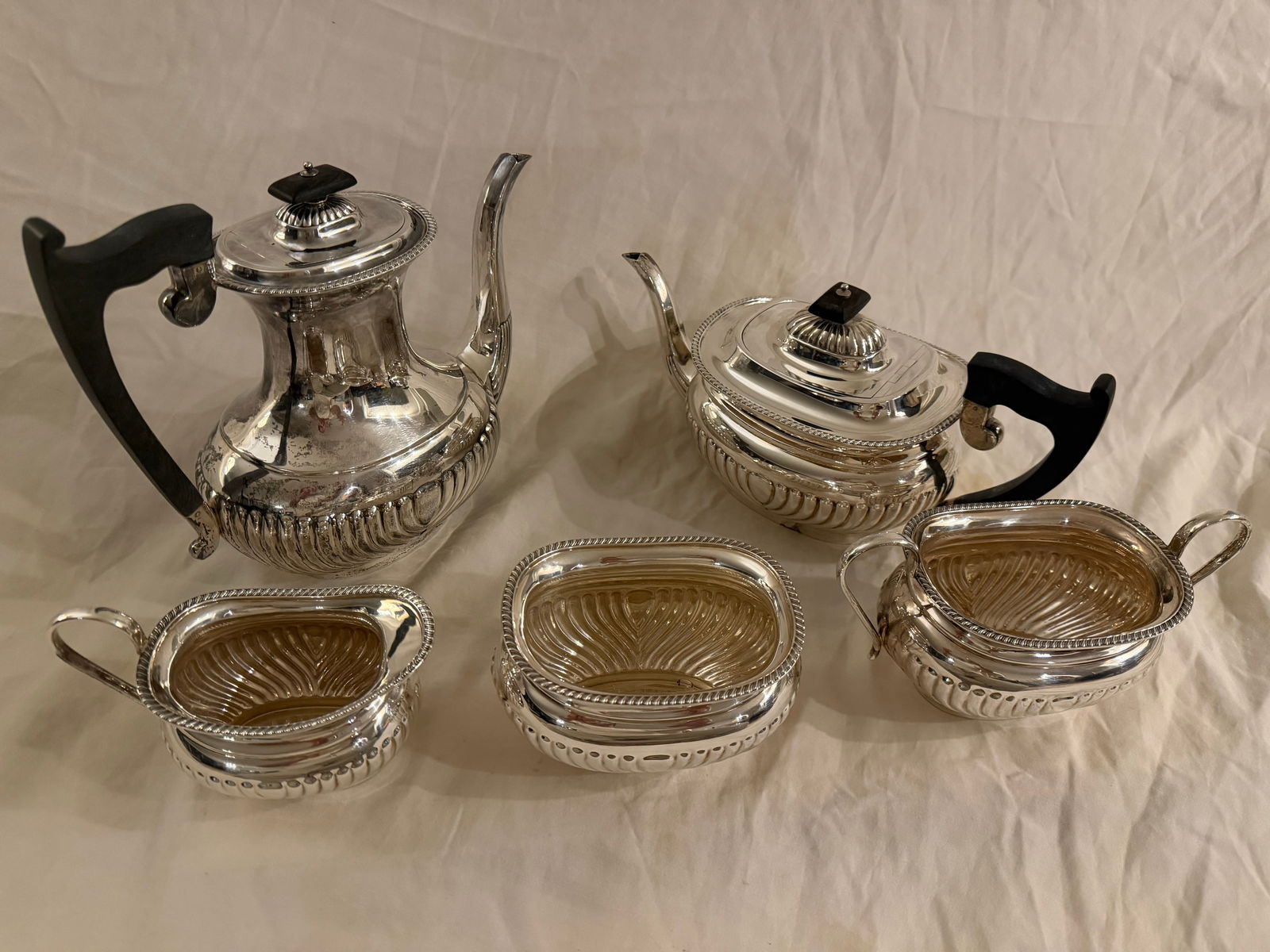 Antique English Sterling Silver Tea & Coffee Set – Made for John Wanamaker, 2365g - 2