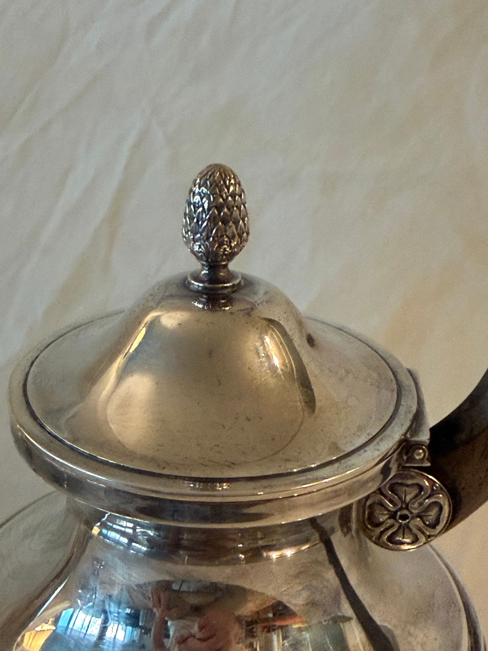 Late 19th Century French Sterling Silver Coffee/Tea Pot & Sugar Bowl – 2 Pieces - 4