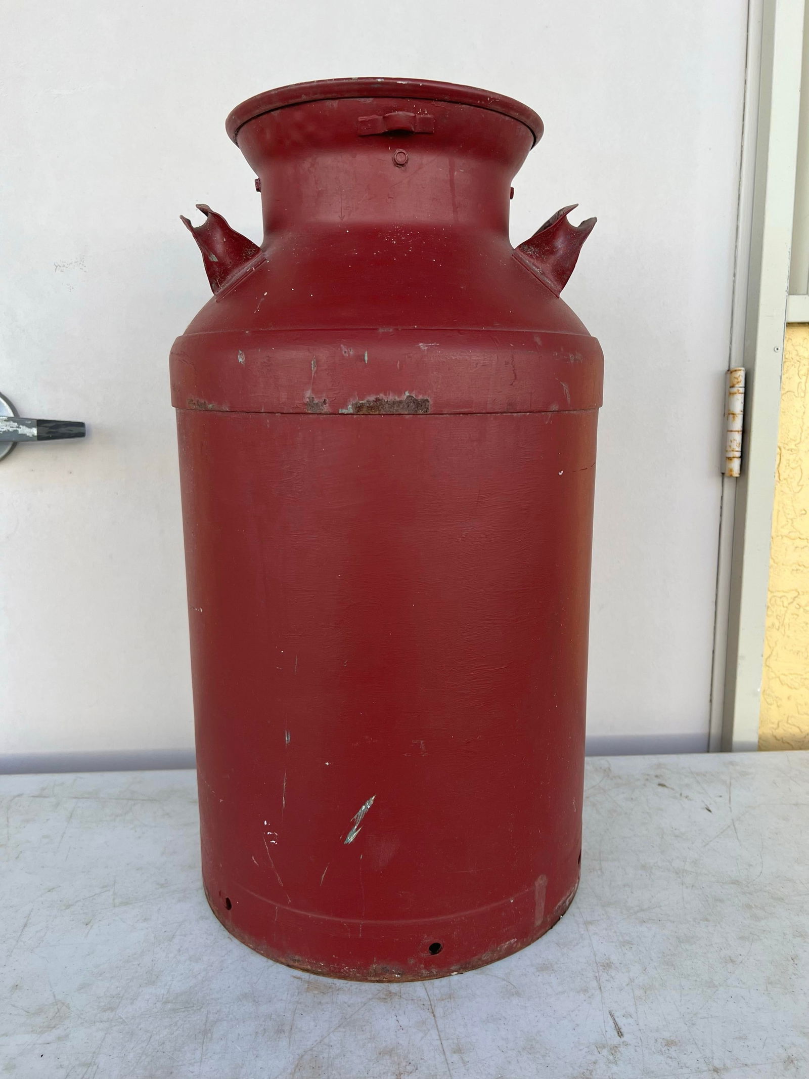 Vintage Red Farmhouse Style Milk Can Umbrella Stand - 4