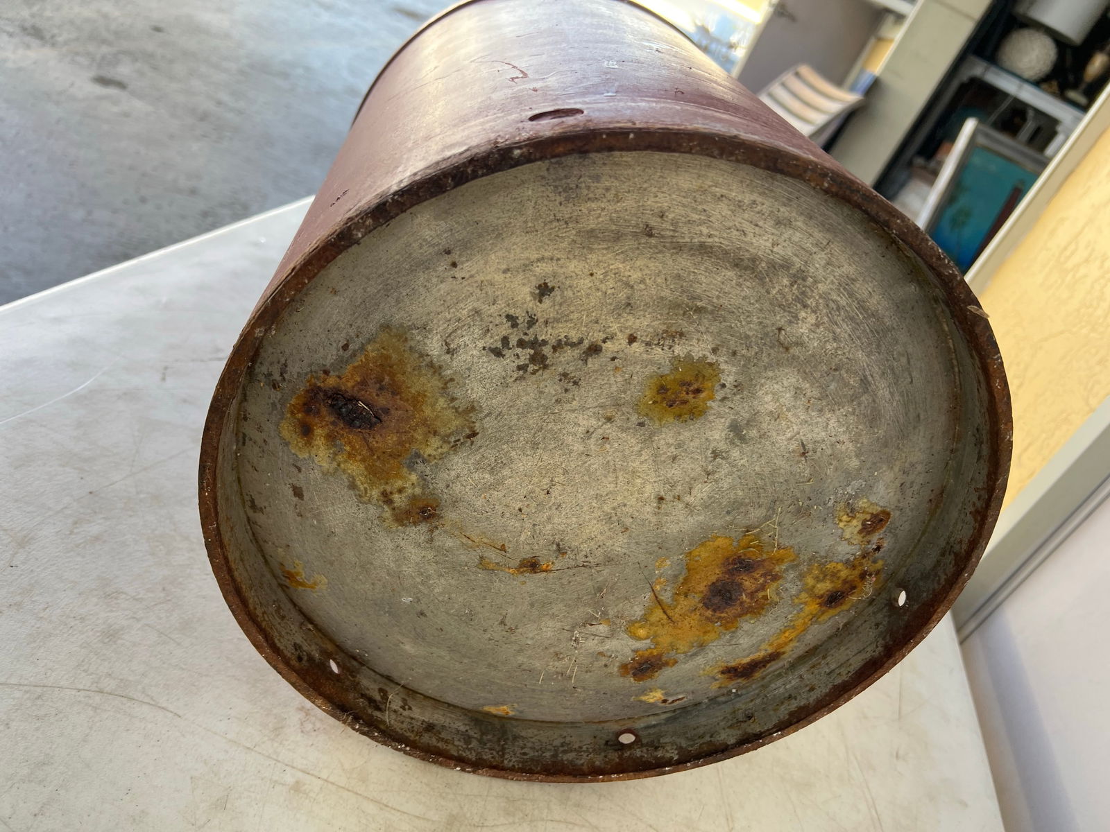 Vintage Red Farmhouse Style Milk Can Umbrella Stand - 7