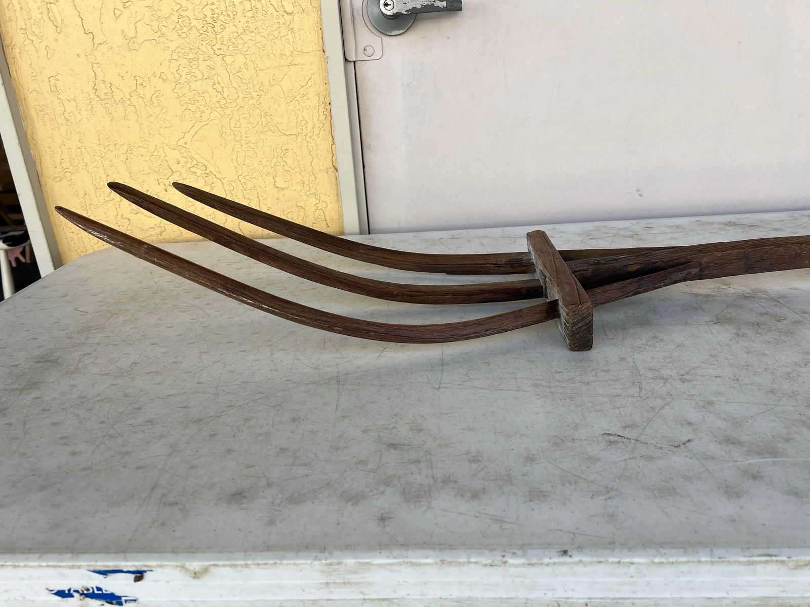 Large 19th Century Farmhouse Wooden Pitch Fork - 11