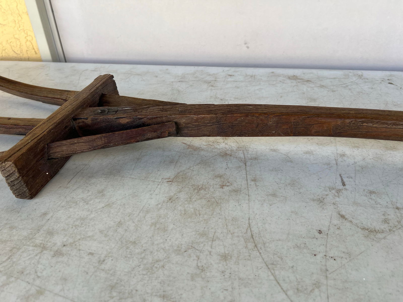 Large 19th Century Farmhouse Wooden Pitch Fork - 12